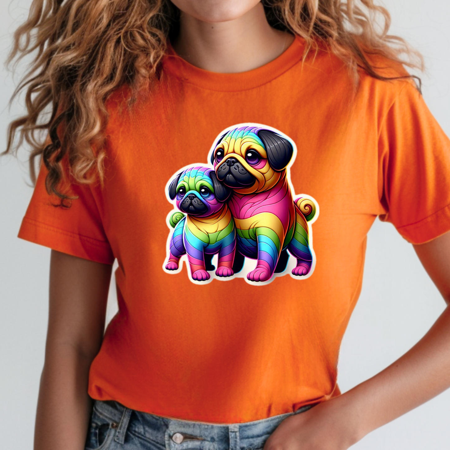 Rainbow Animals T-Shirt Collection: Pugs