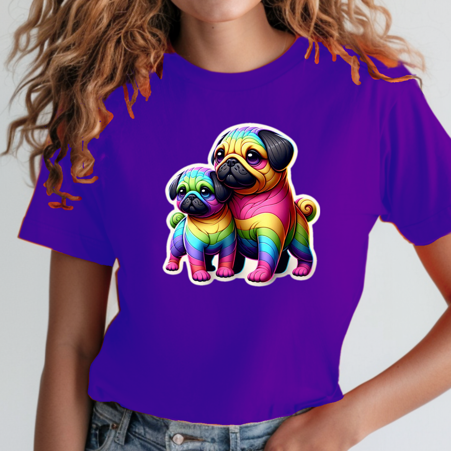 Rainbow Animals T-Shirt Collection: Pugs