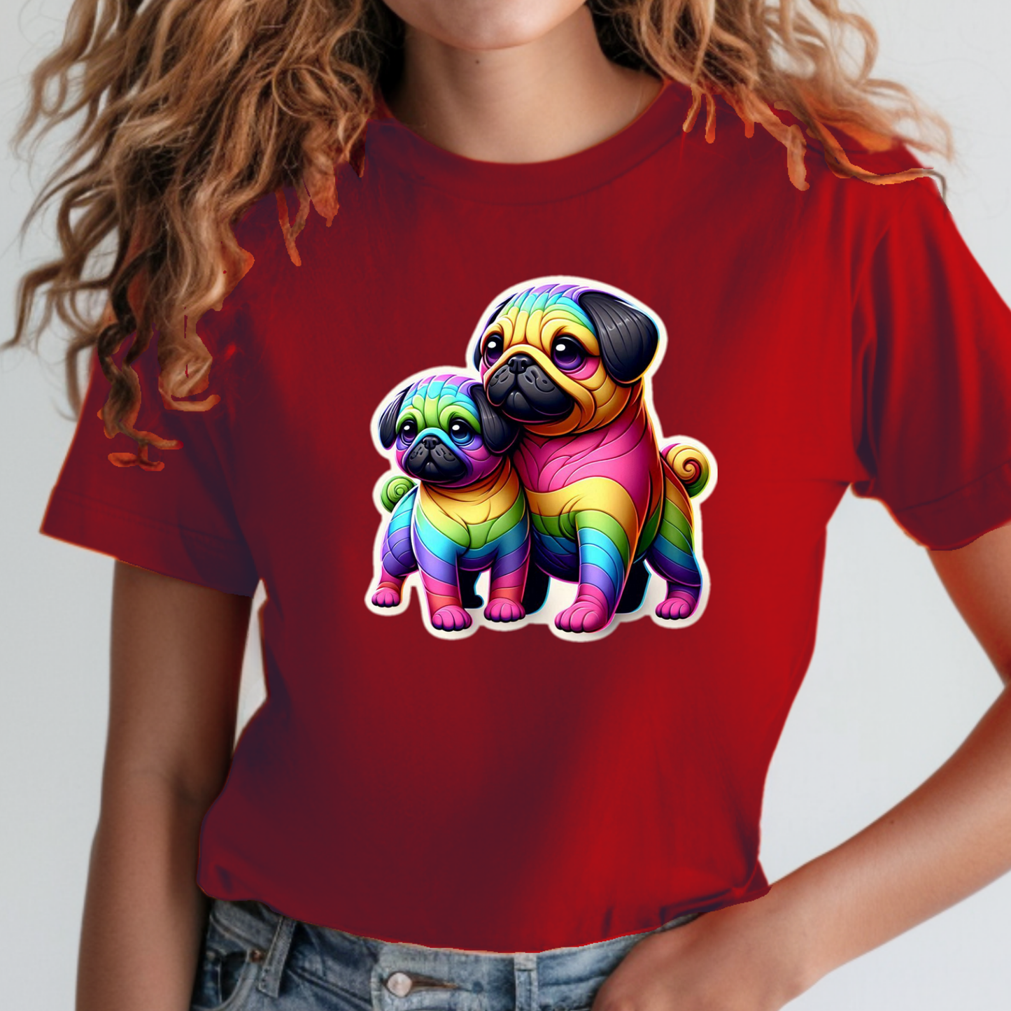 Rainbow Animals T-Shirt Collection: Pugs