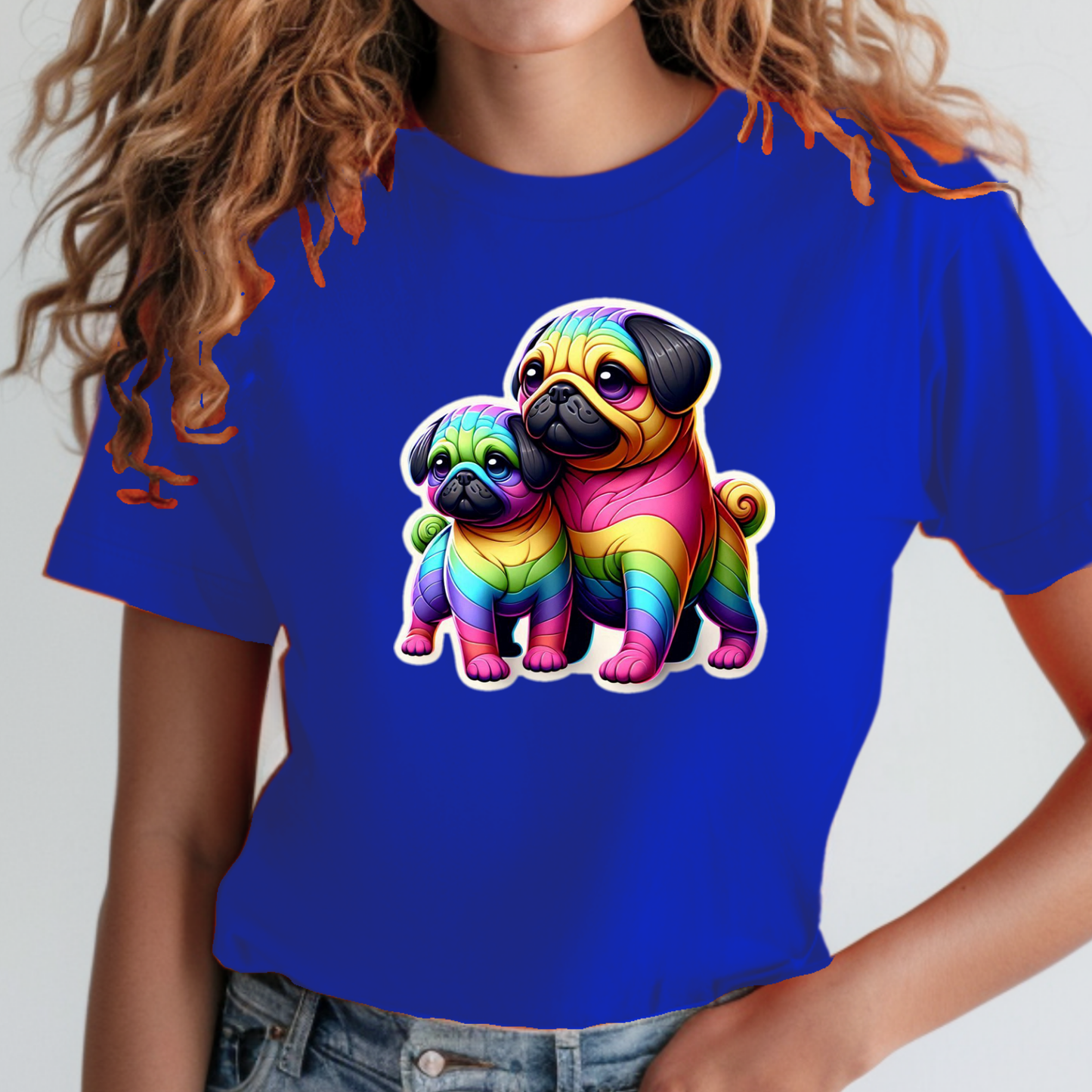 Rainbow Animals T-Shirt Collection: Pugs