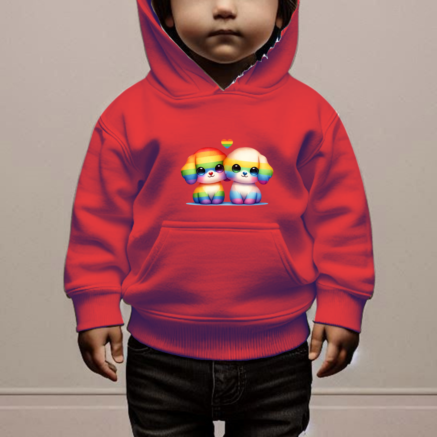 Rainbow Puppies Toddler Hoodie-