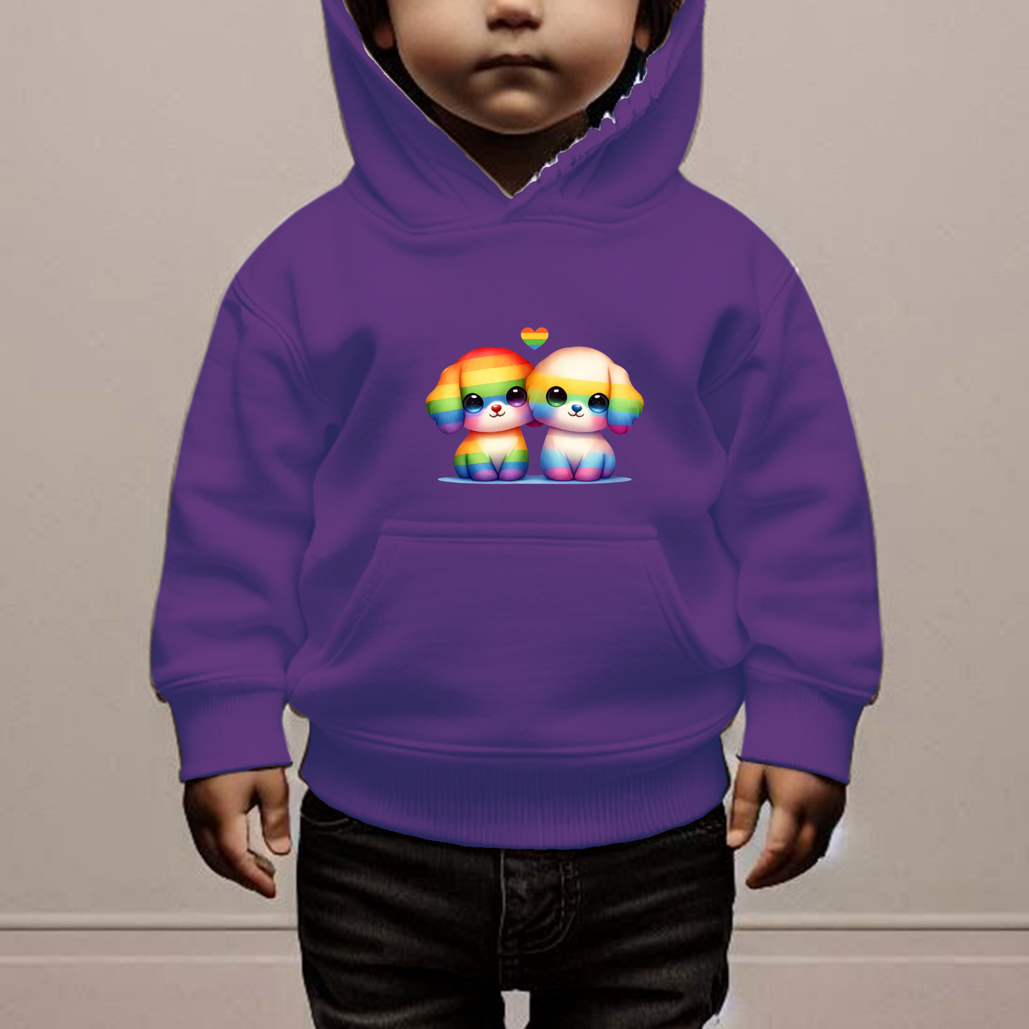 Rainbow Puppies Toddler Hoodie-