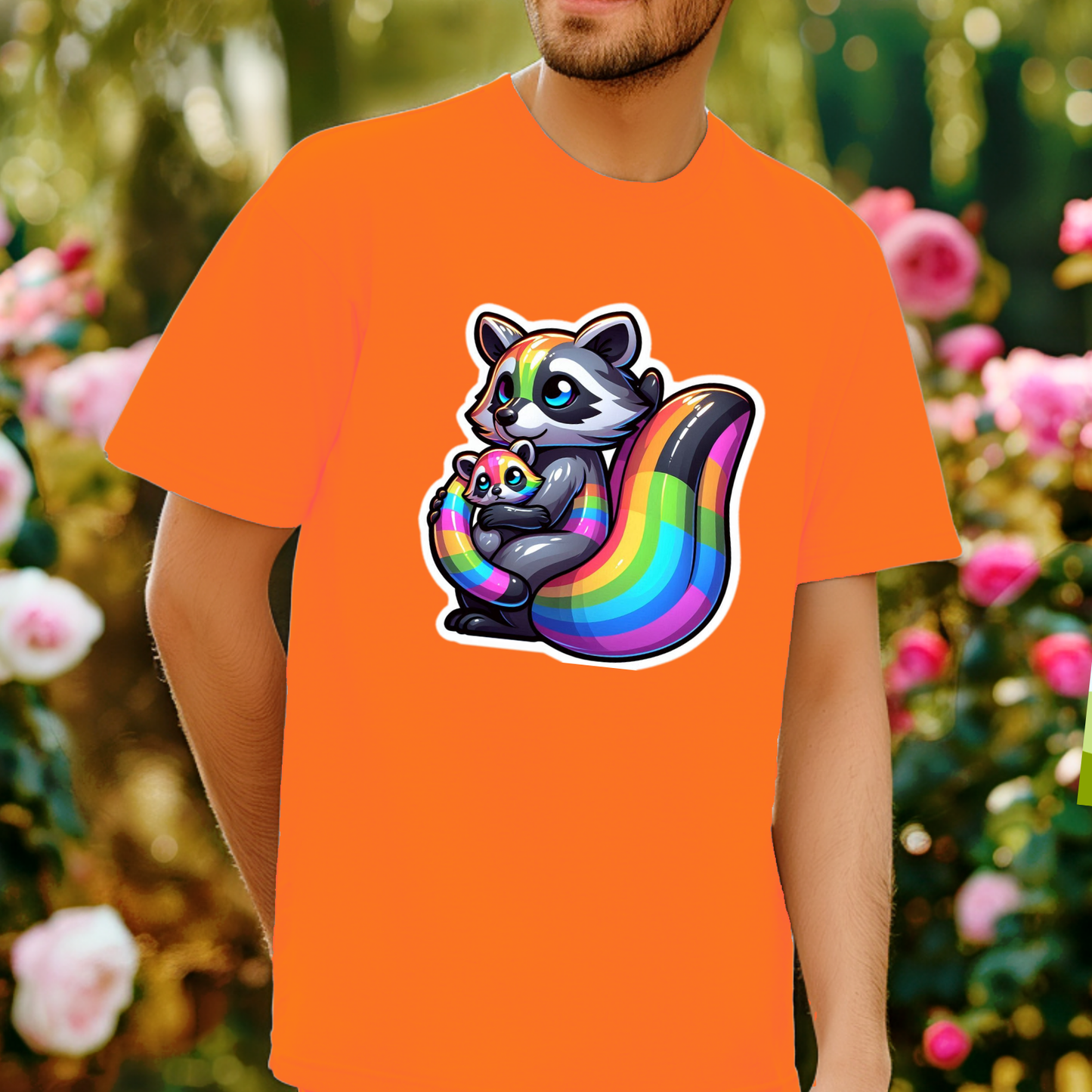 Rainbow Animals T-Shirt Collection: Adorable Raccoon