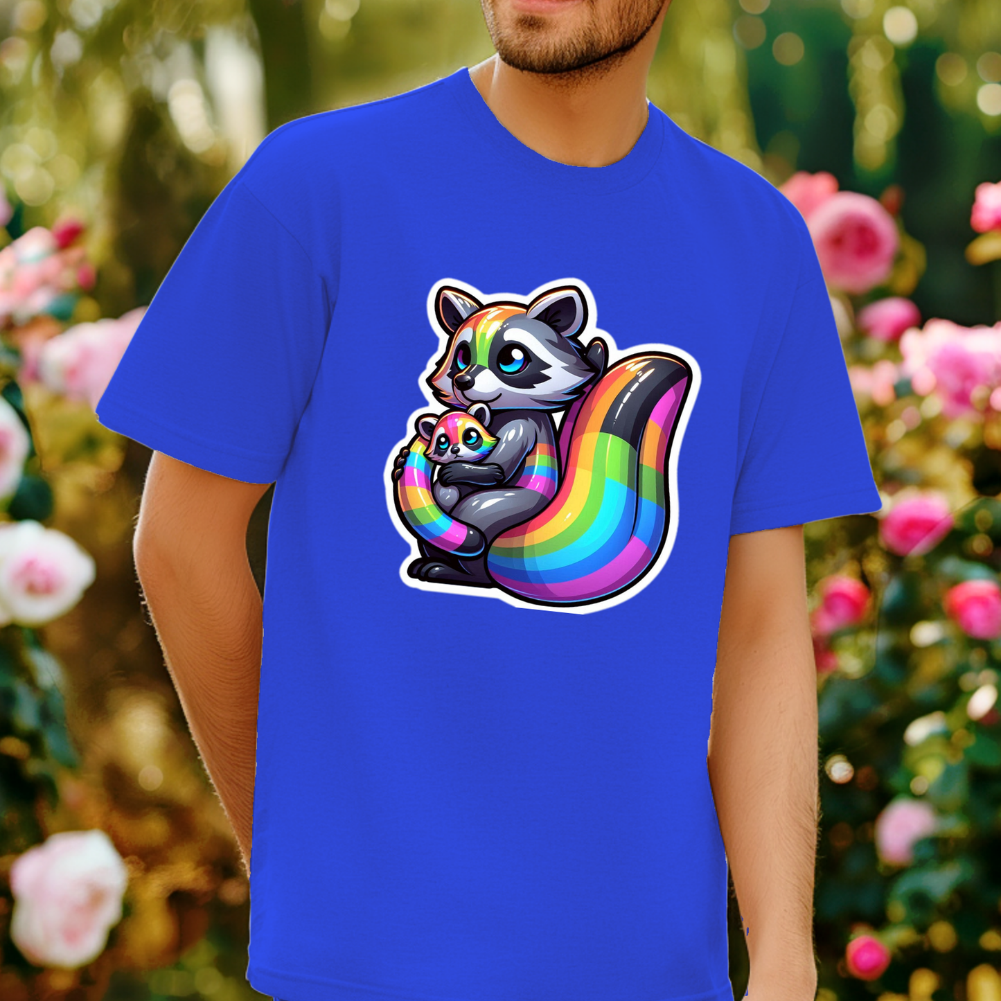 Rainbow Animals T-Shirt Collection: Adorable Raccoon