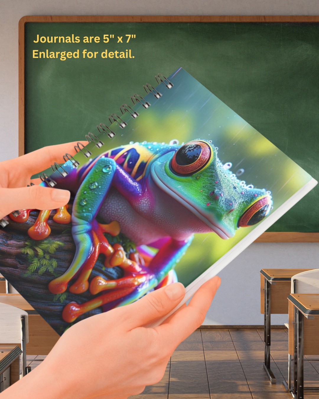 Spiral Notebook - Rainbow Red-Eyed Tree Frog (say that fast 3 times!)