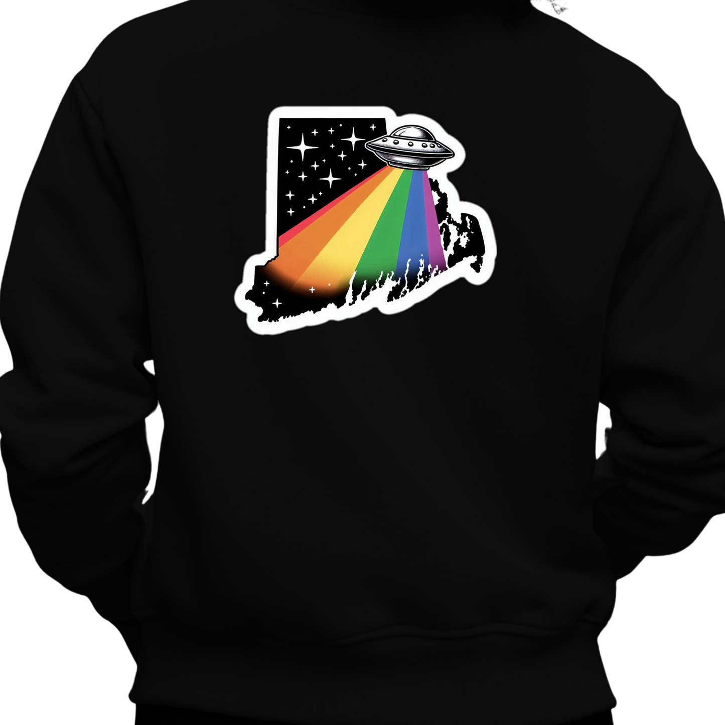 Rhode Island PRIDE Sweatshirt On The Back