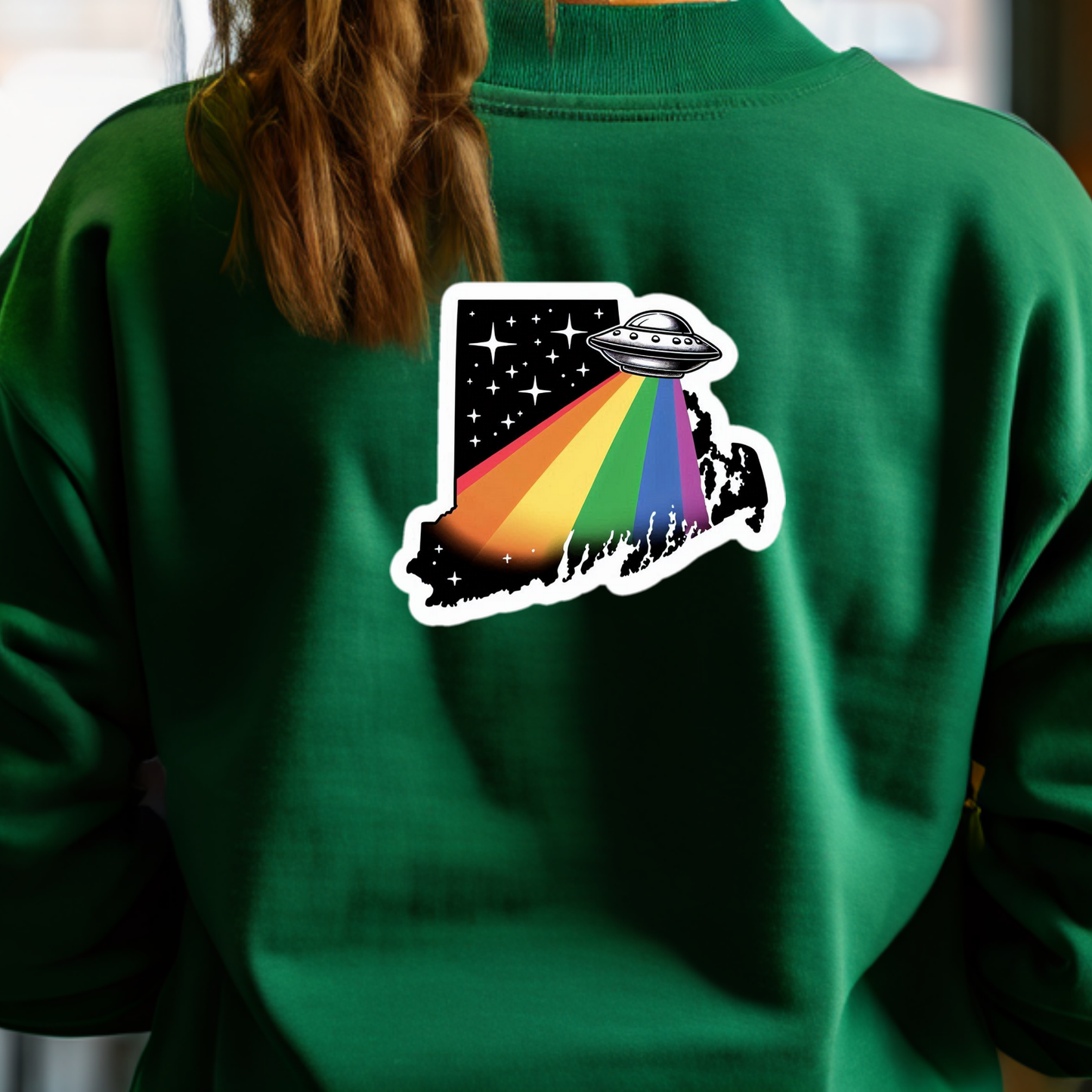 Rhode Island PRIDE Sweatshirt On The Back