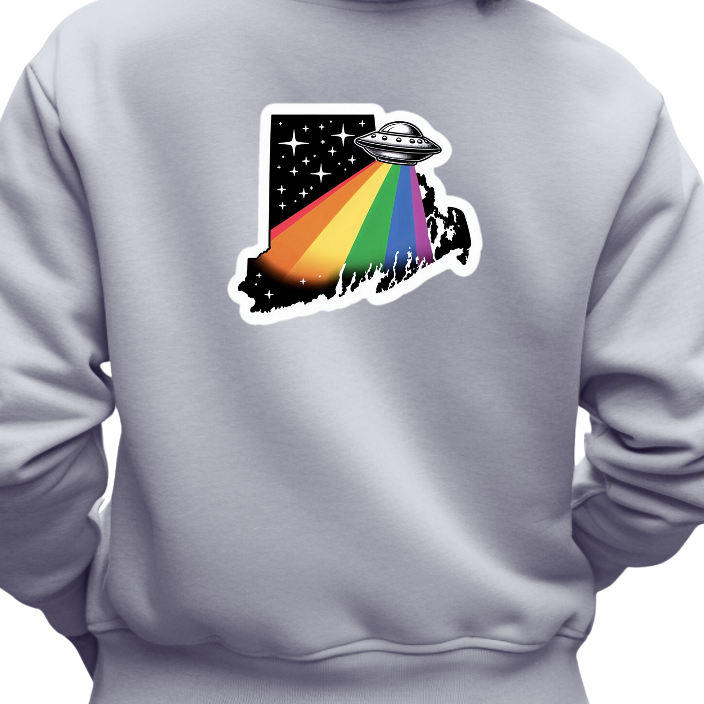 Rhode Island PRIDE Sweatshirt On The Back