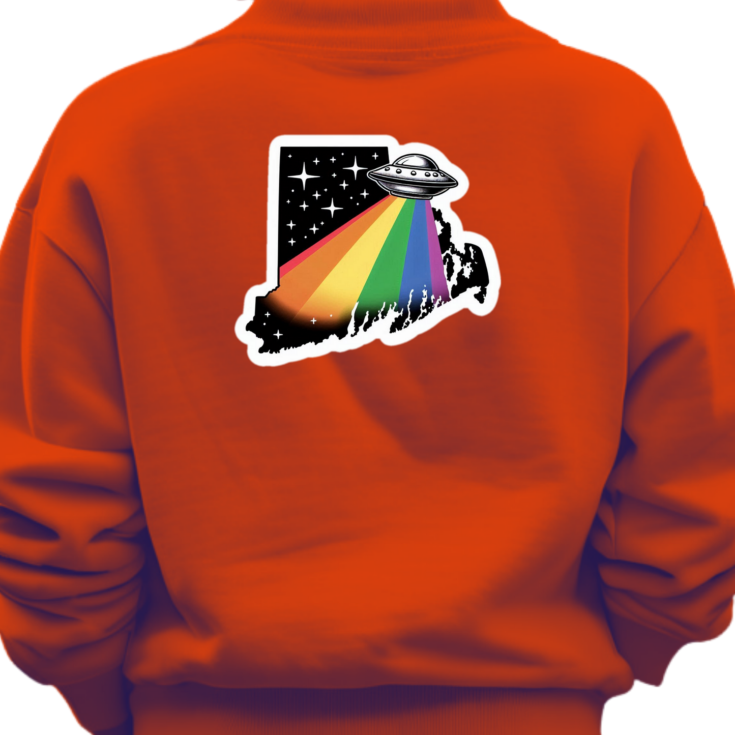 Rhode Island PRIDE Sweatshirt On The Back
