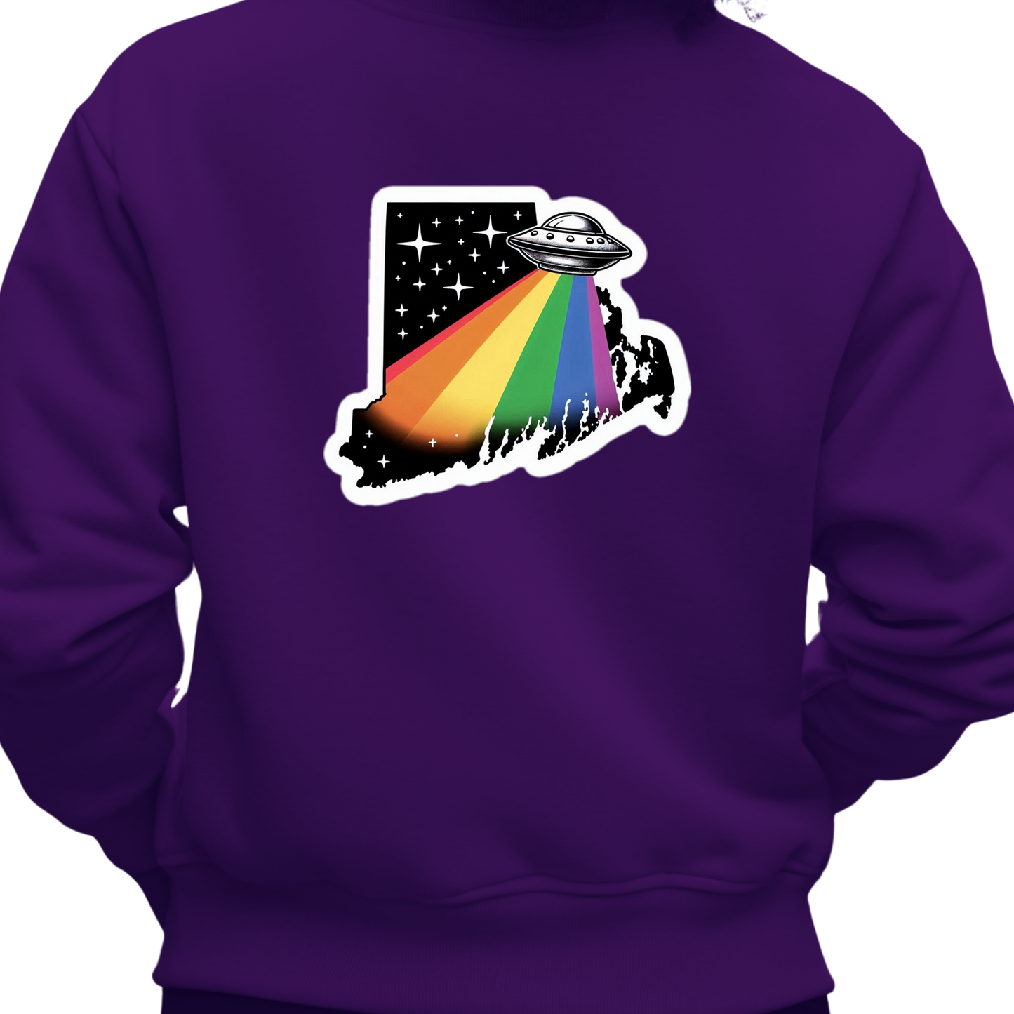 Rhode Island PRIDE Sweatshirt On The Back