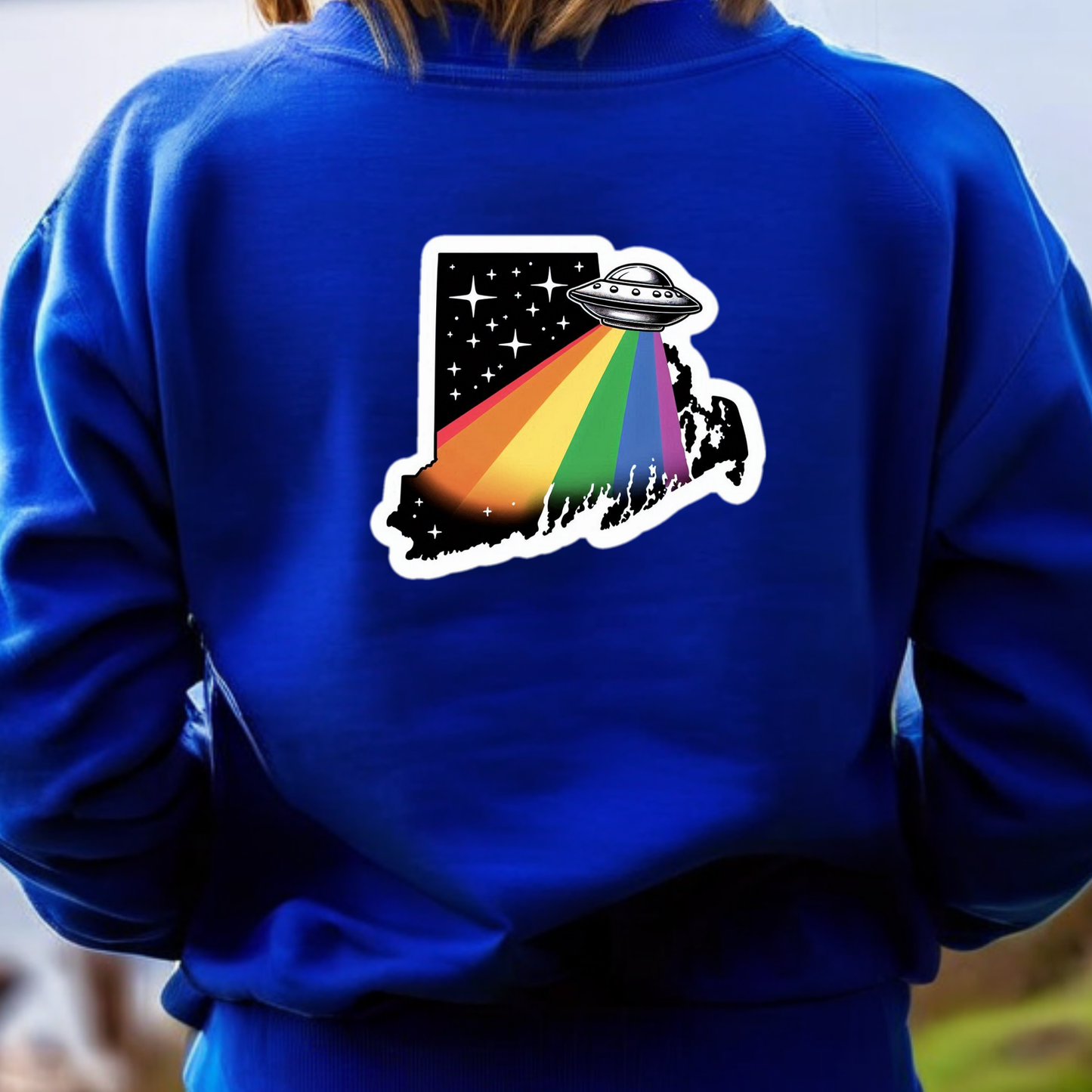 Rhode Island PRIDE Sweatshirt On The Back