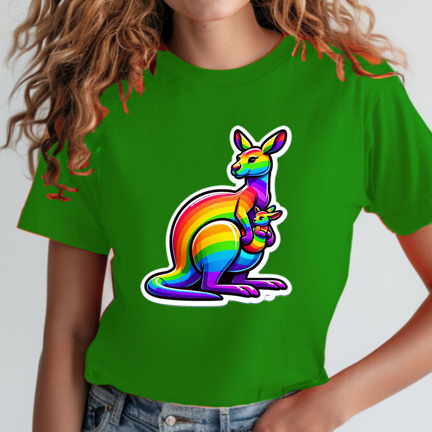 Rainbow Animals T-Shirt Collection: Kangaroo and Joey
