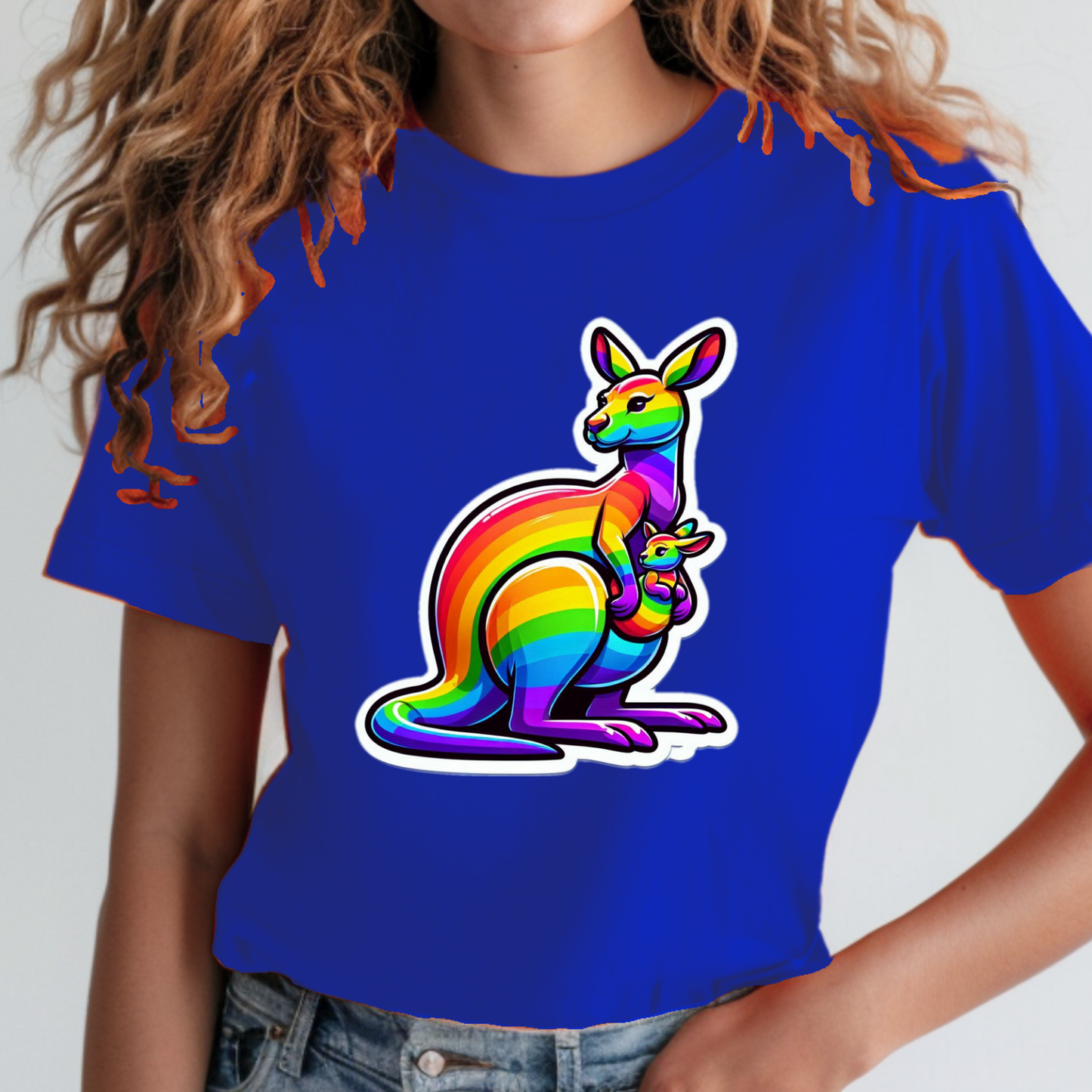 Rainbow Animals T-Shirt Collection: Kangaroo and Joey