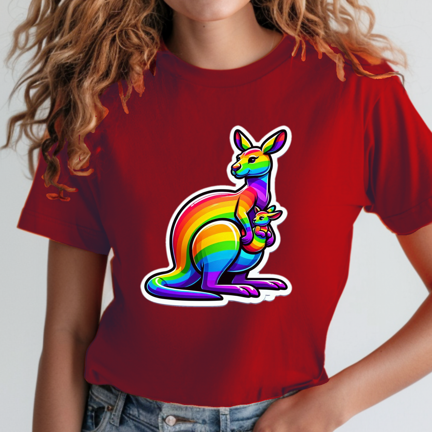 Rainbow Animals T-Shirt Collection: Kangaroo and Joey