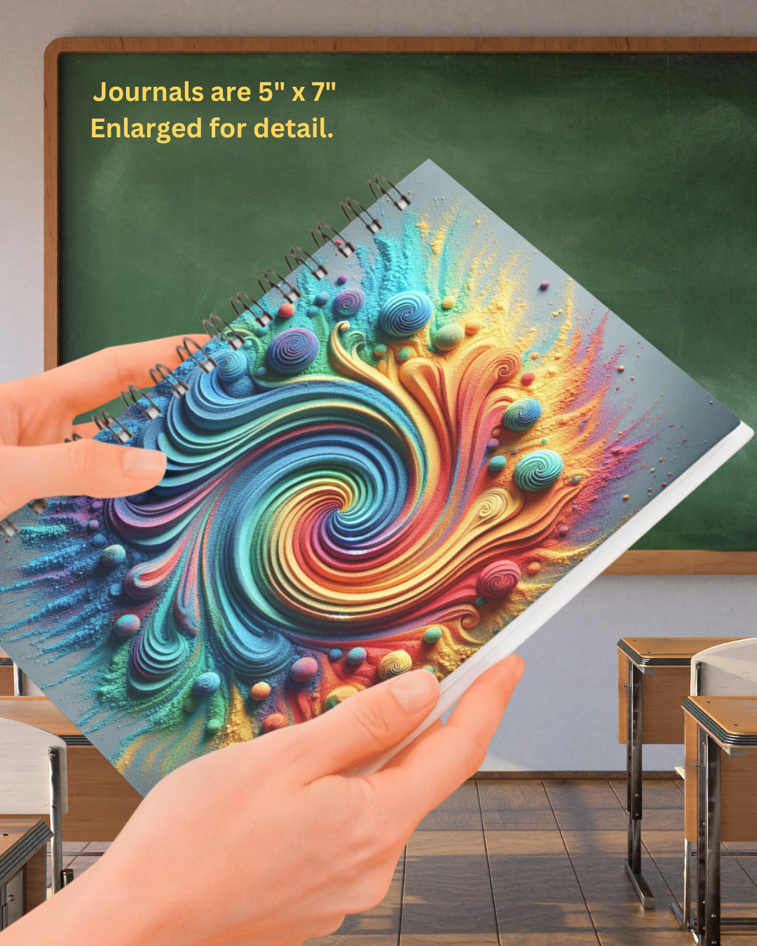 Rainbow's Zen Sand Art Spiral Notebook - Ruled