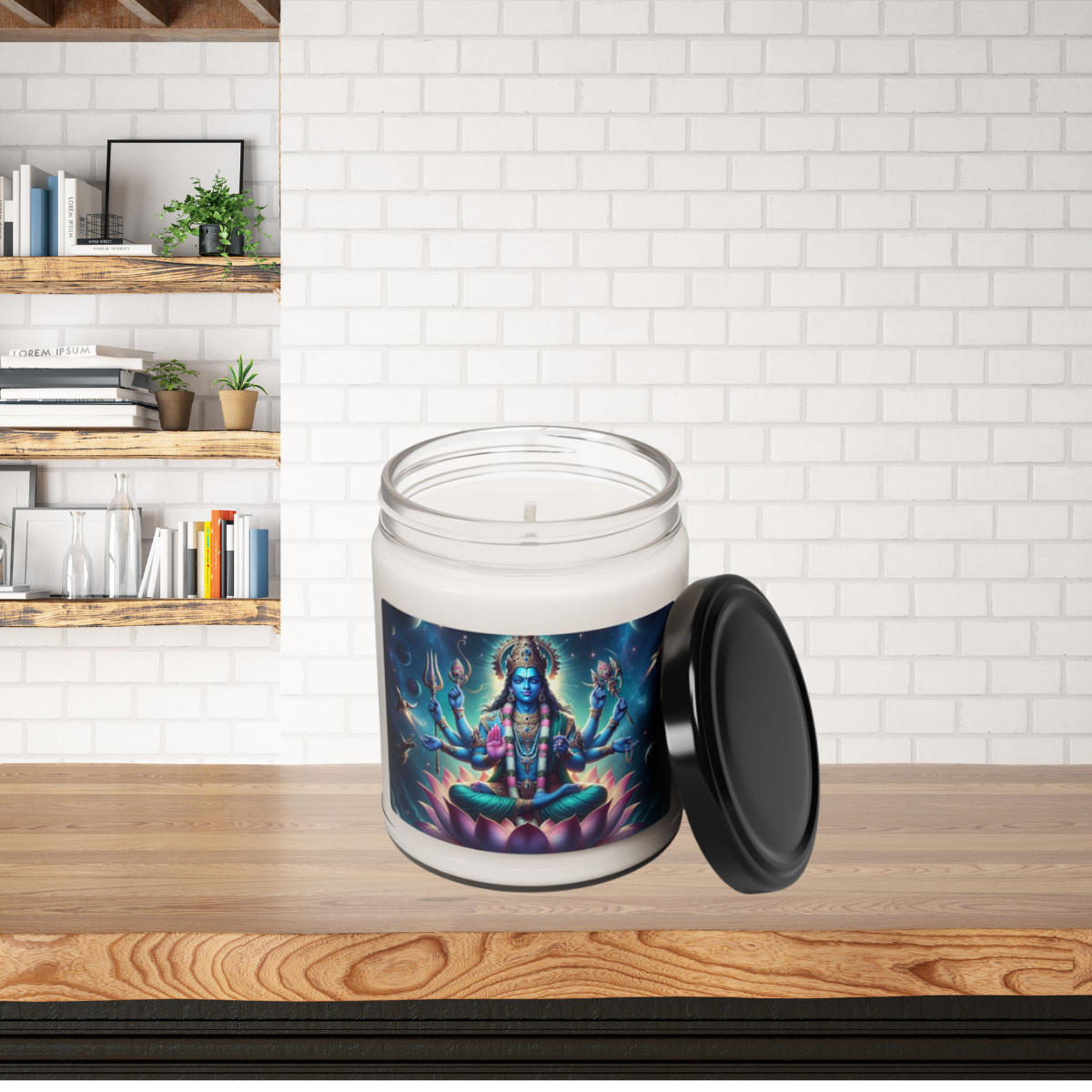 Soy Candle - Shiva Hindu God Design, 9oz