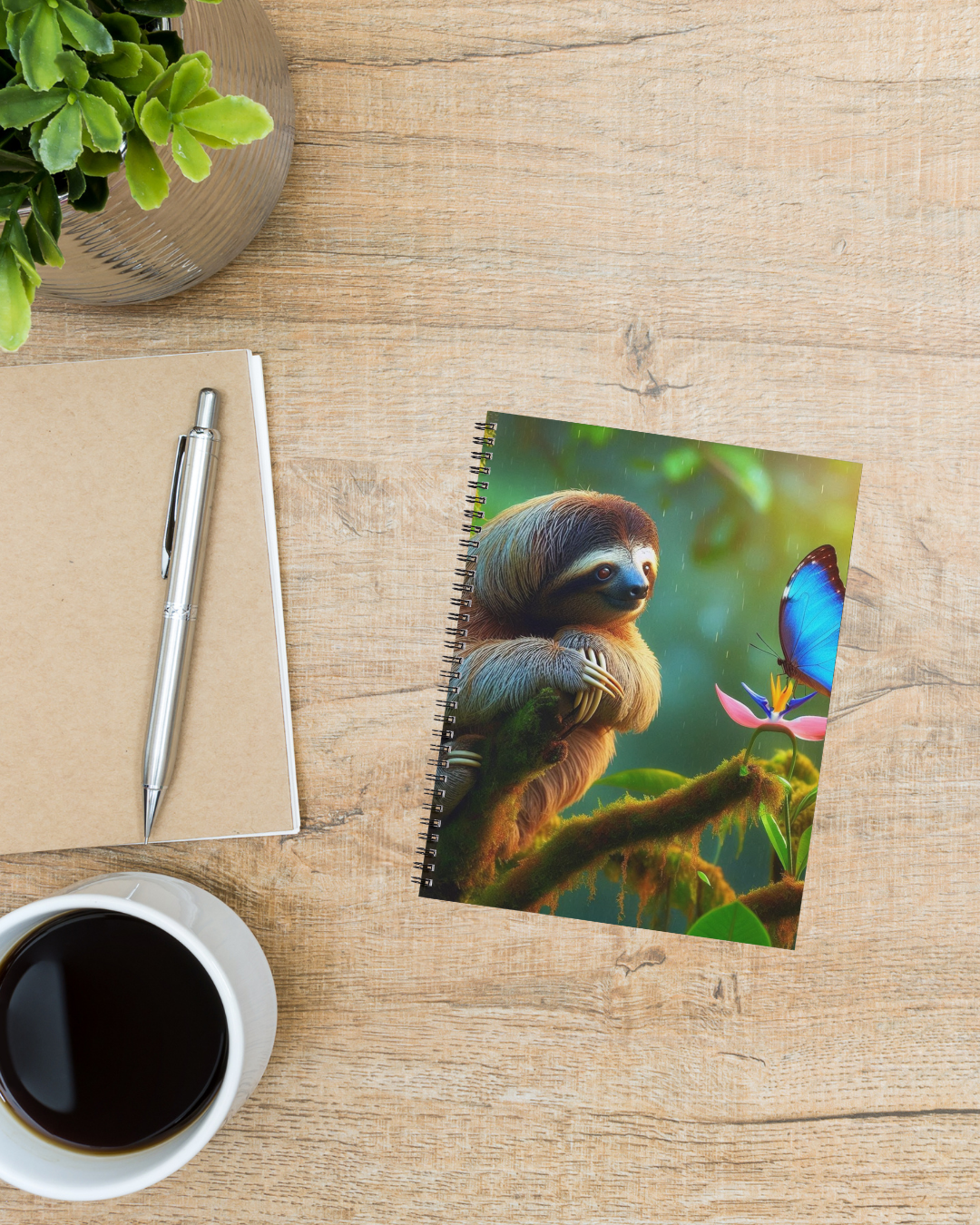 Costa Rican Sloth Spiral Notebook