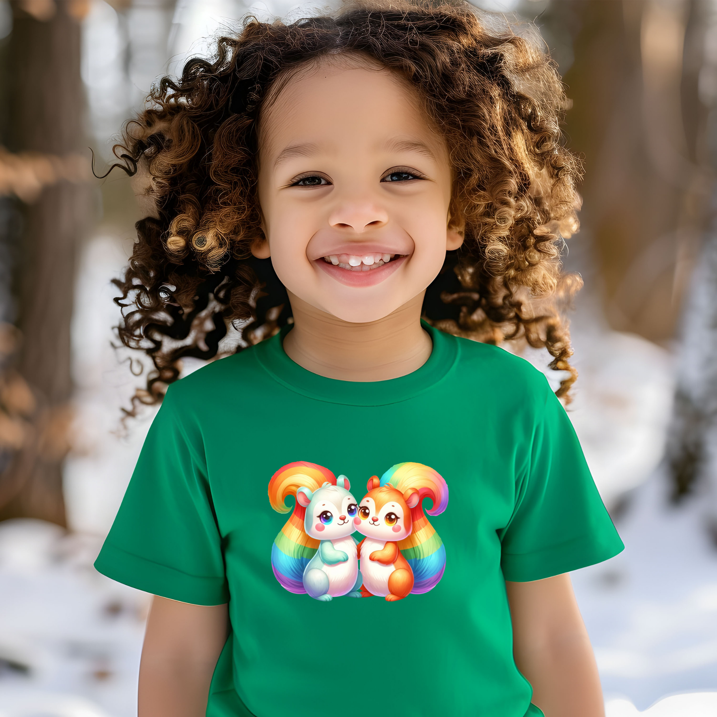 Toddler T-shirt - Fun and Colorful Squirrels Design