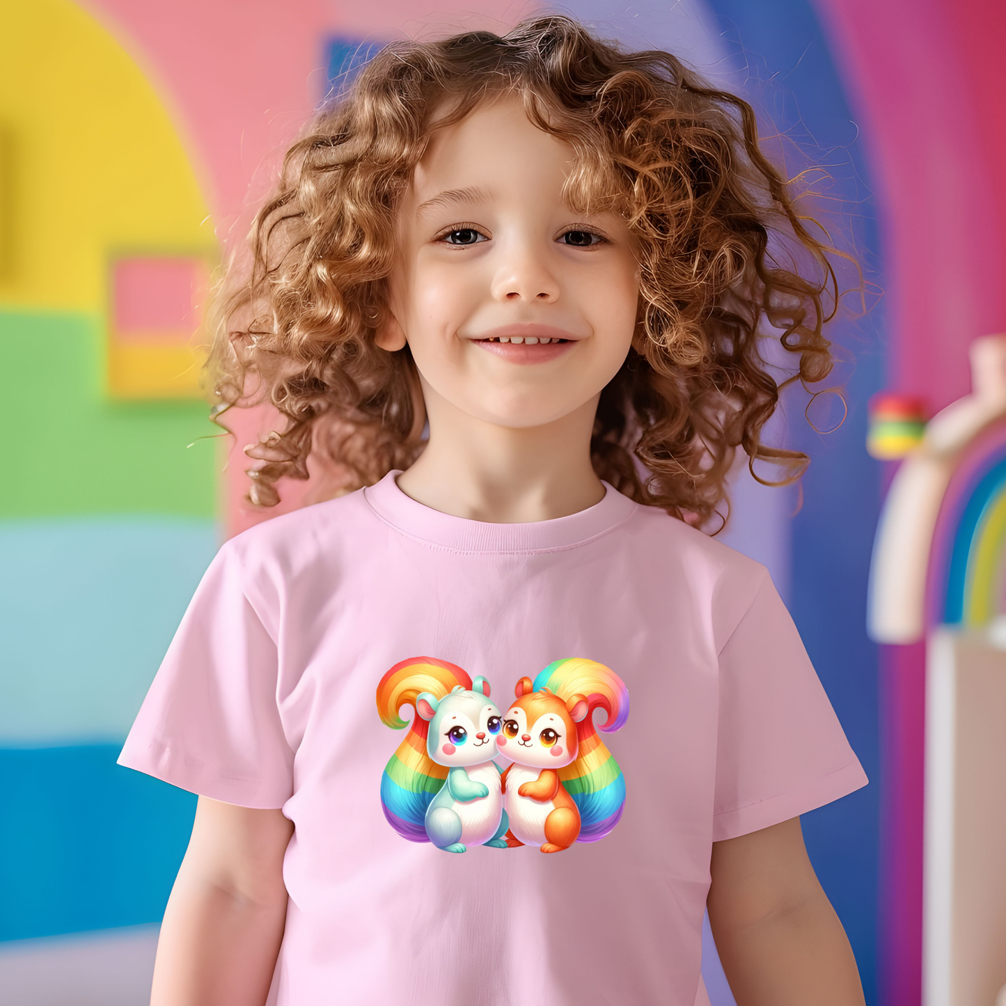 Toddler T-shirt - Fun and Colorful Squirrels Design