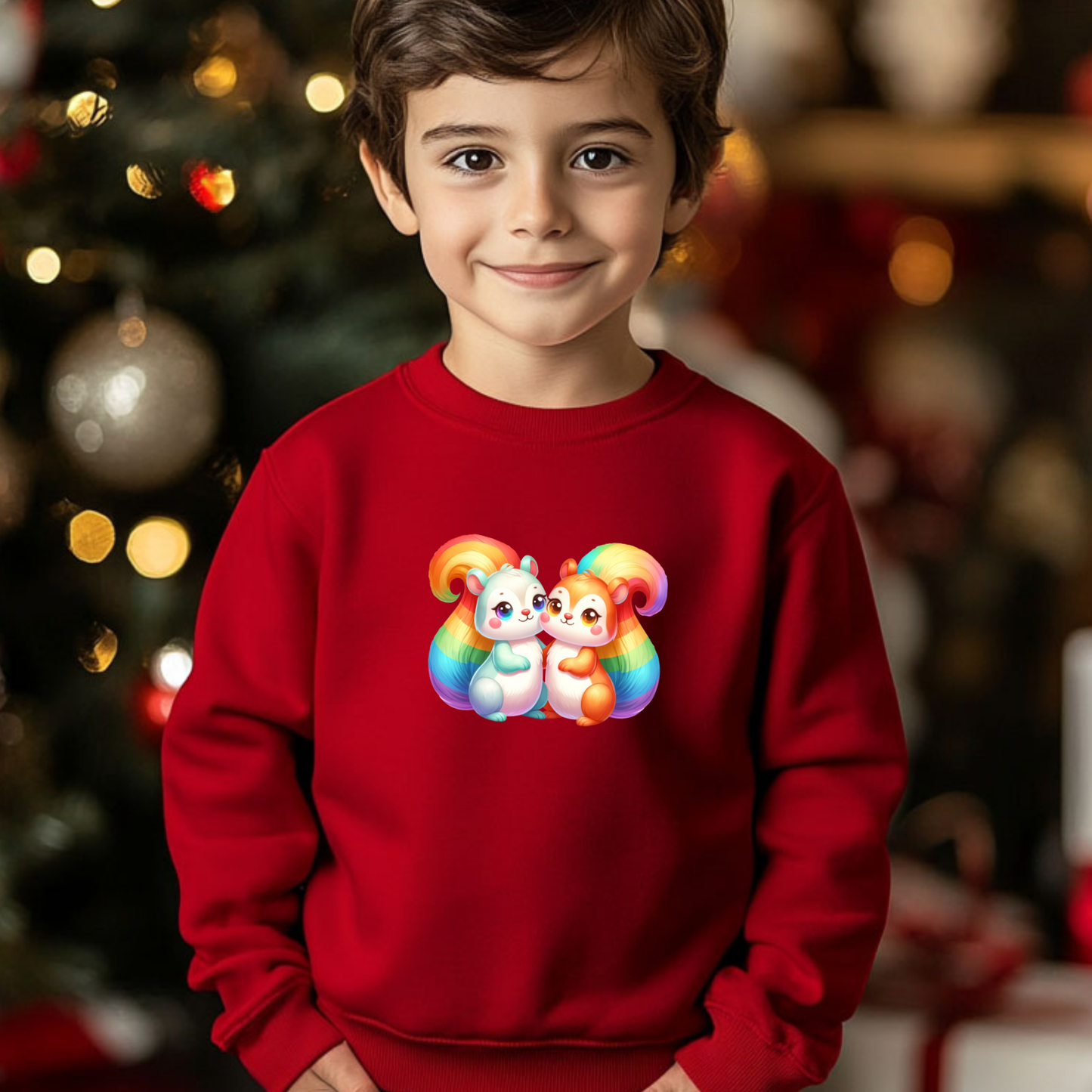Cute Rainbow Squirrels Toddler Sweatshirt