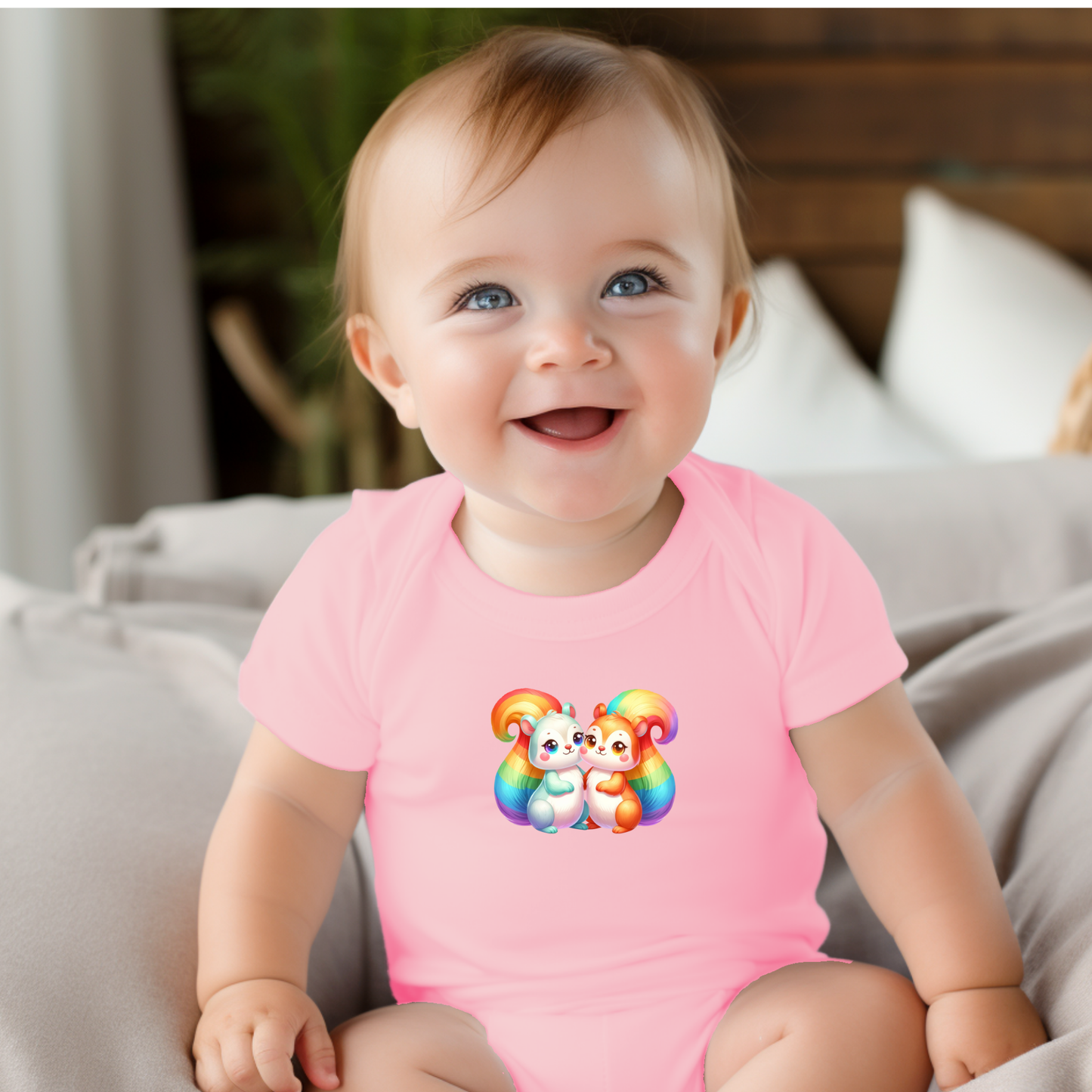 Onesie - Playful Rainbow Squirrels