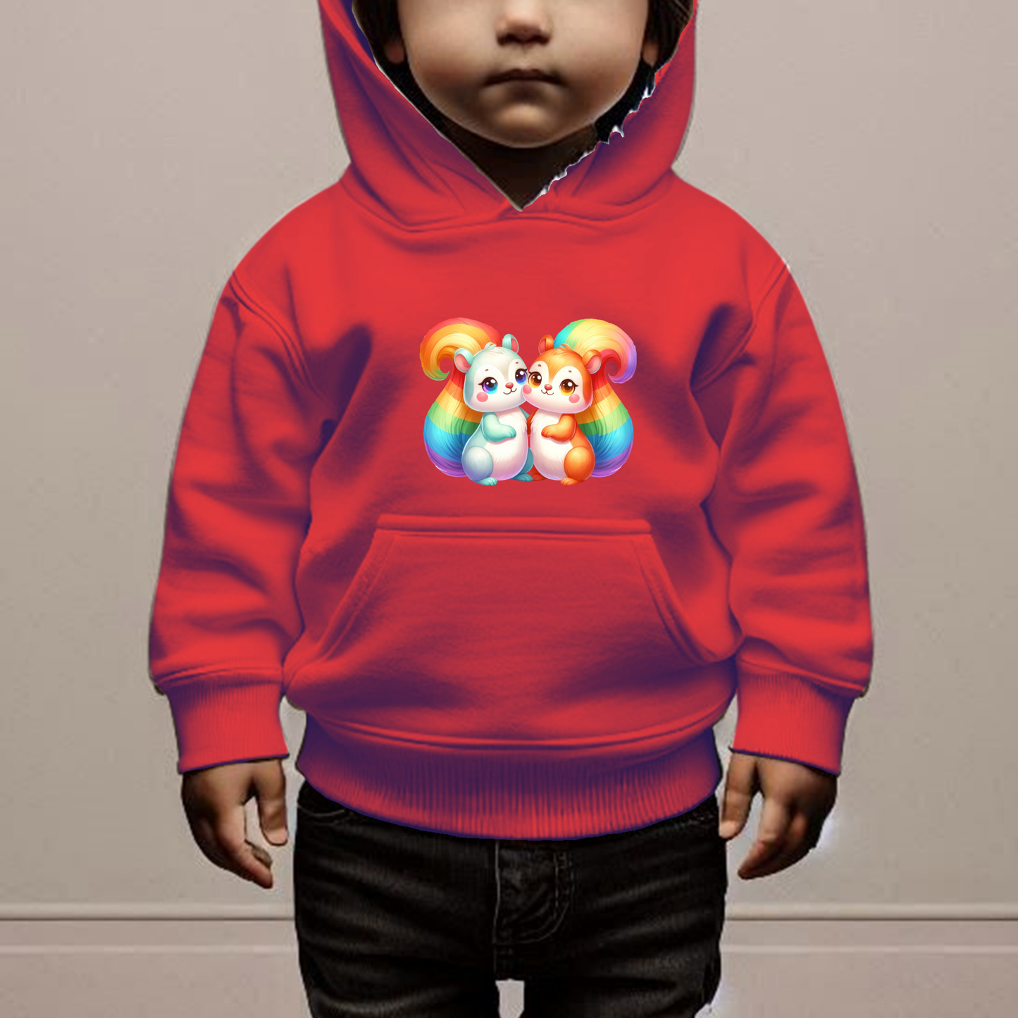Rainbow Squirrels Toddler Hoodie-