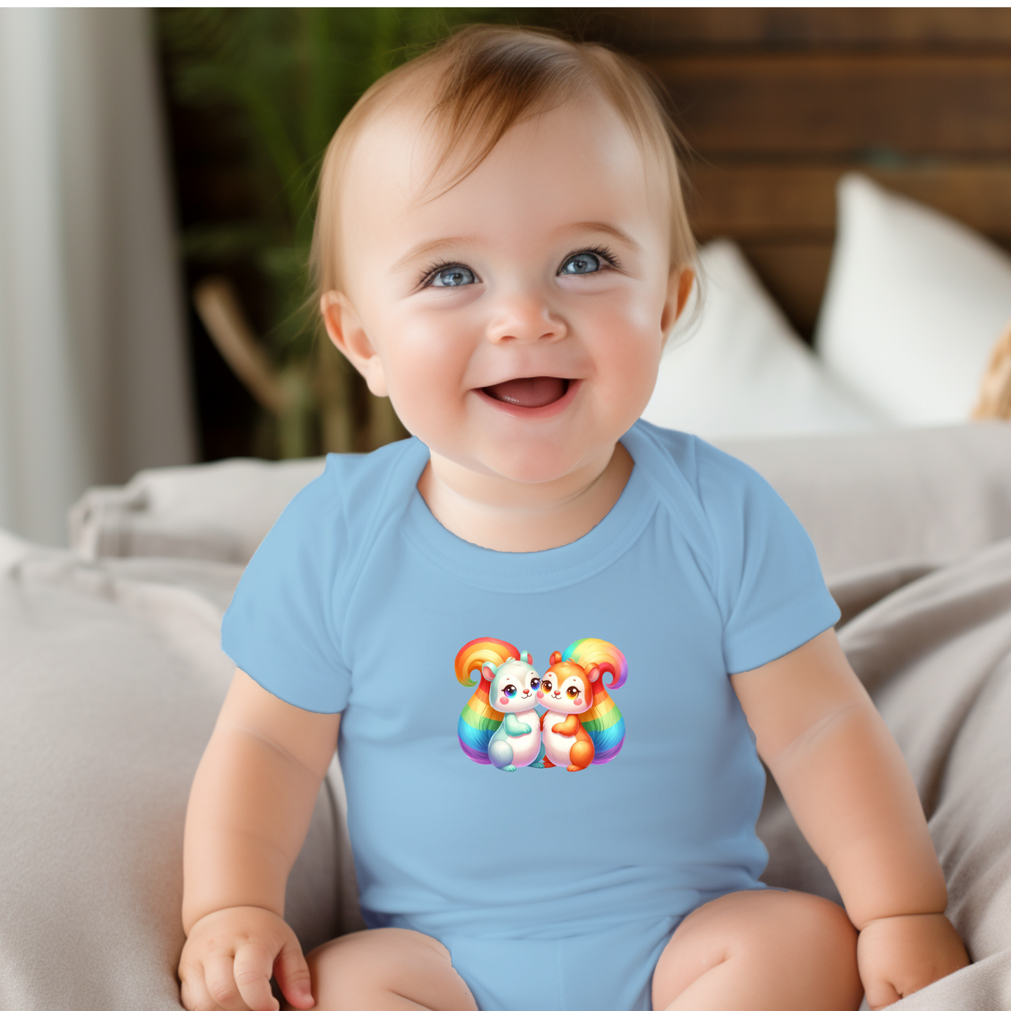 Onesie - Playful Rainbow Squirrels