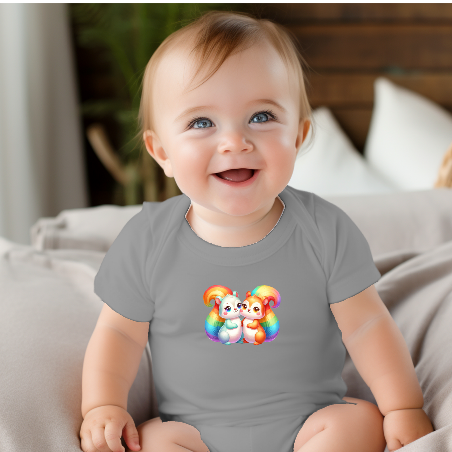 Onesie - Playful Rainbow Squirrels