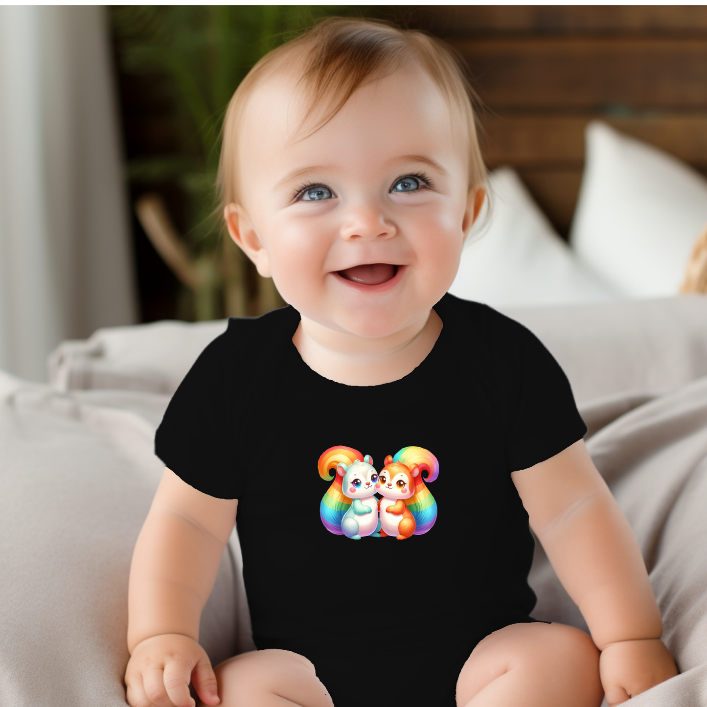 Onesie - Playful Rainbow Squirrels