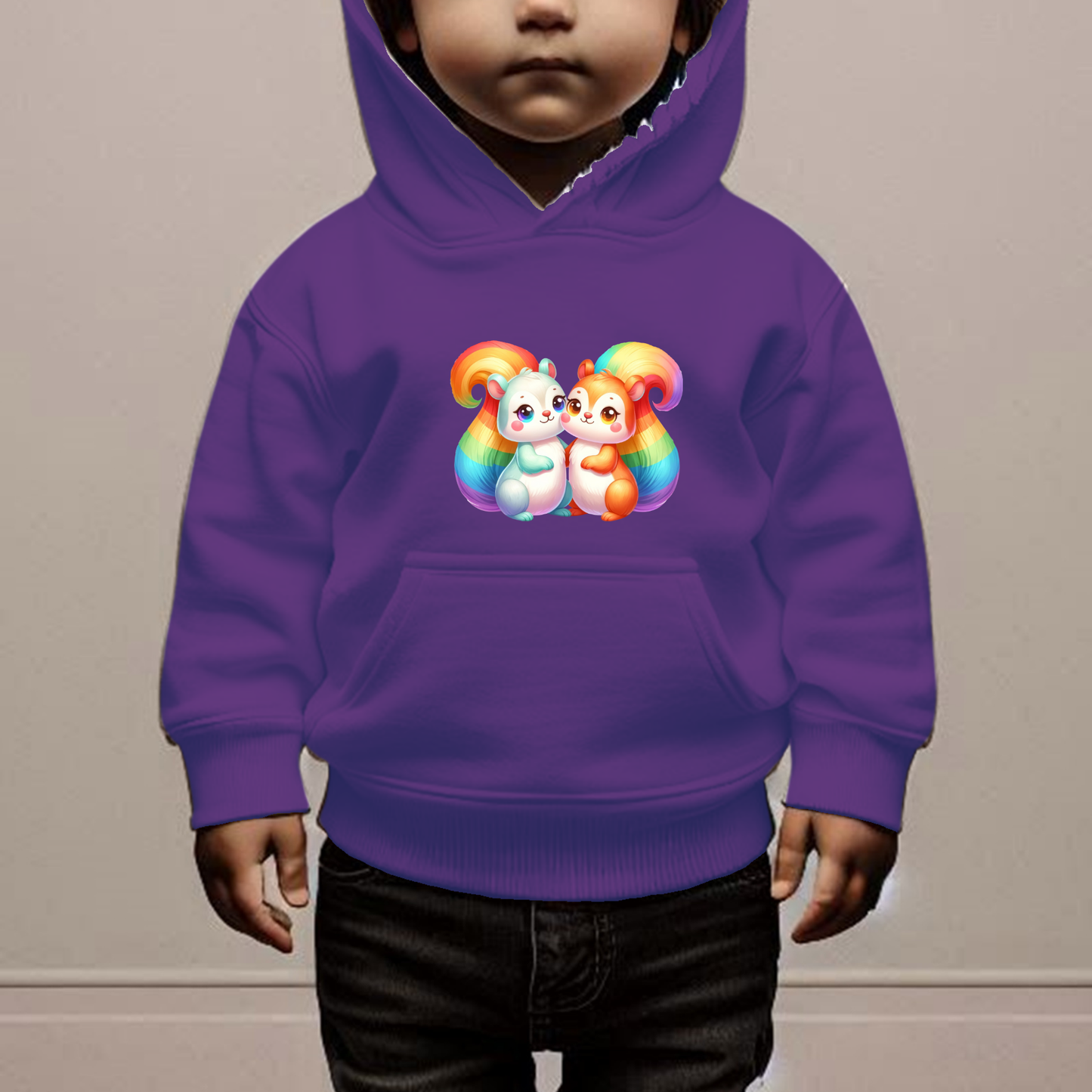 Rainbow Squirrels Toddler Hoodie-
