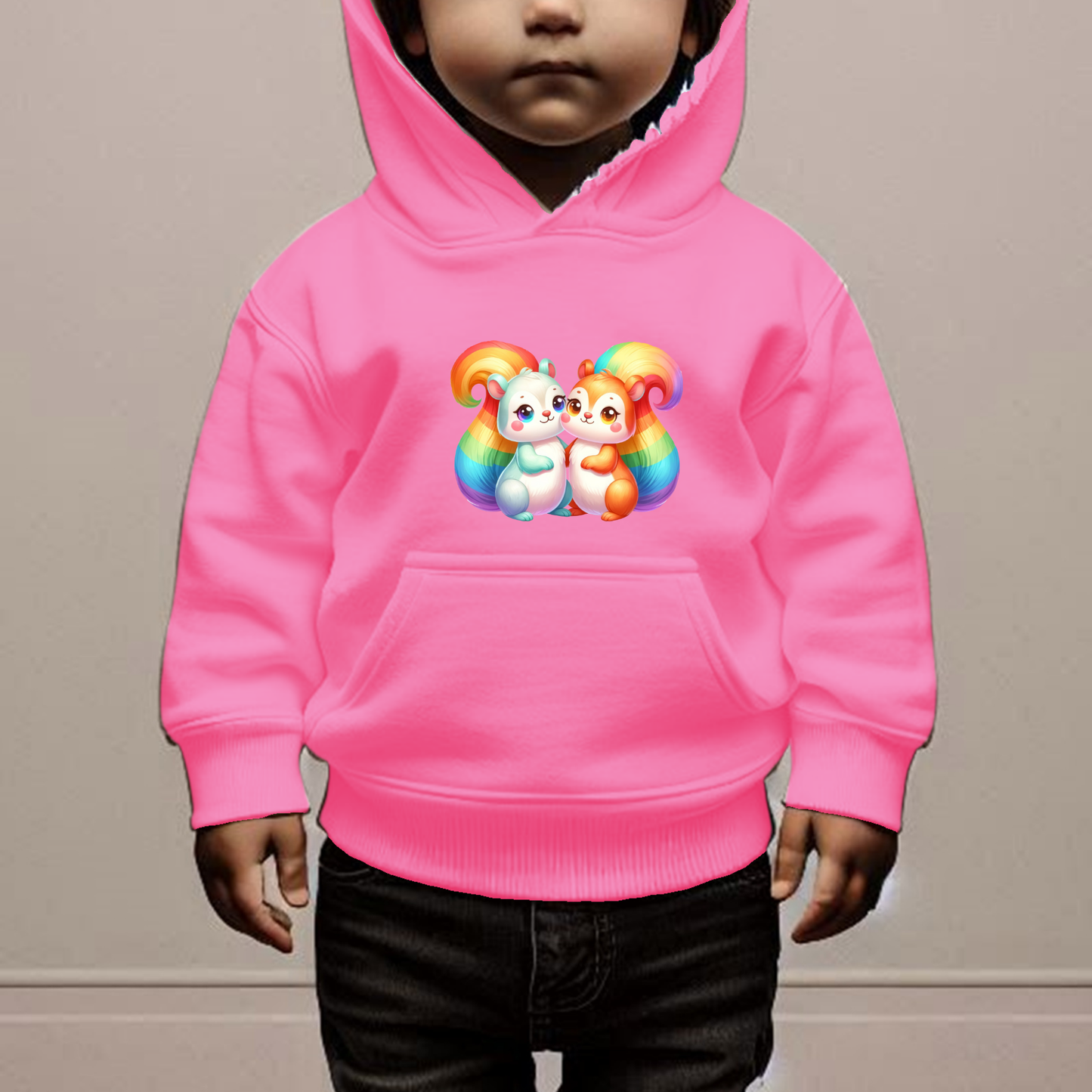 Rainbow Squirrels Toddler Hoodie-
