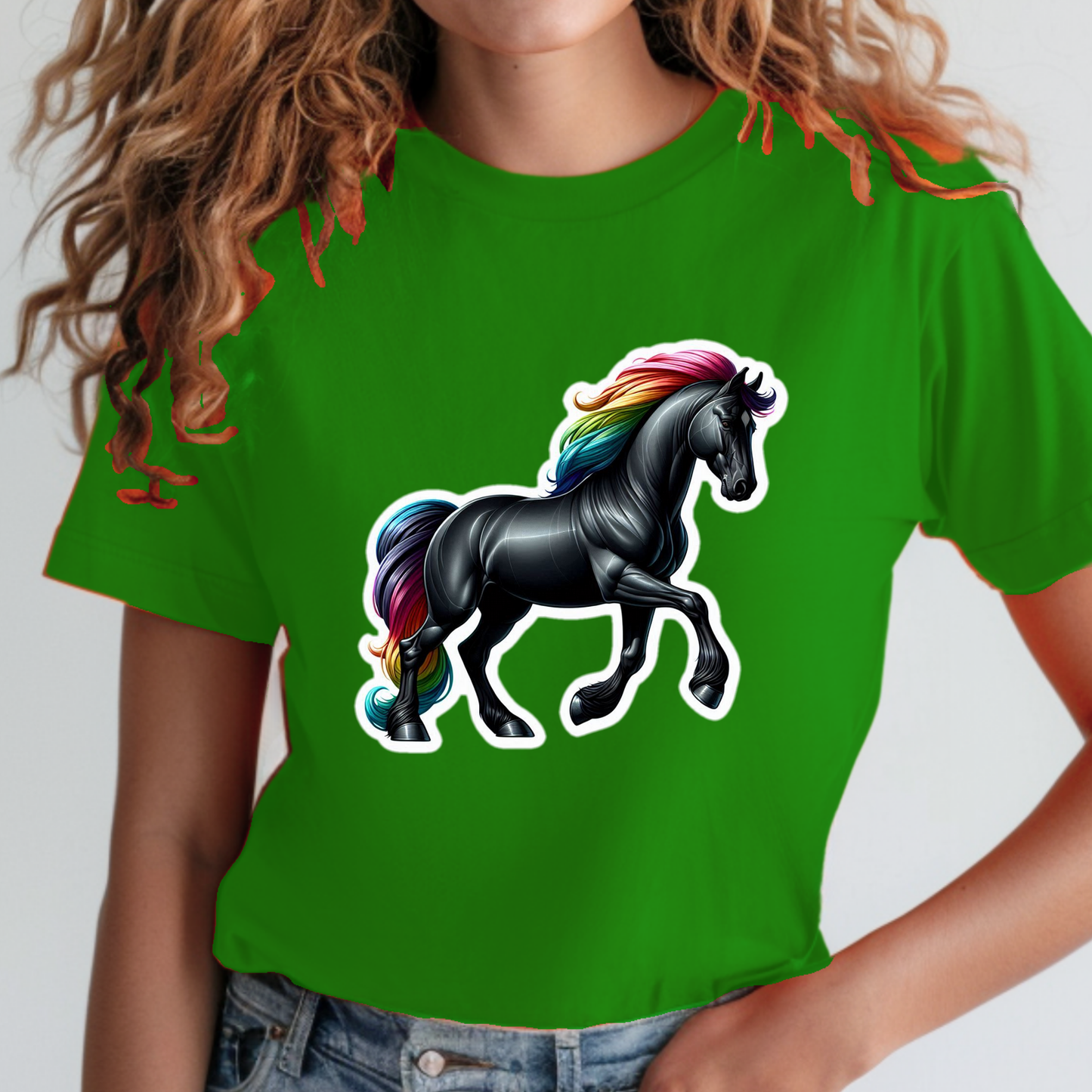 Rainbow Animals T-Shirt Collection: Black Stallion
