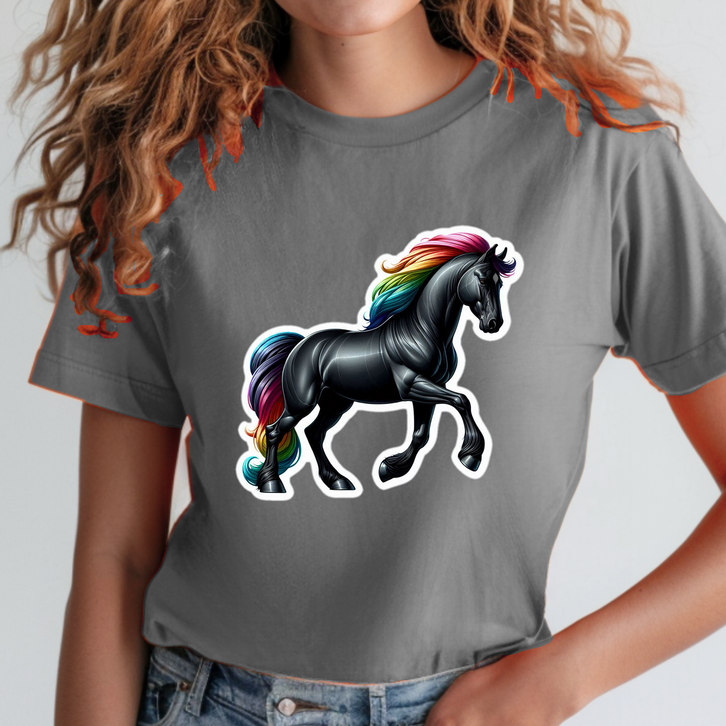 Rainbow Animals T-Shirt Collection: Black Stallion