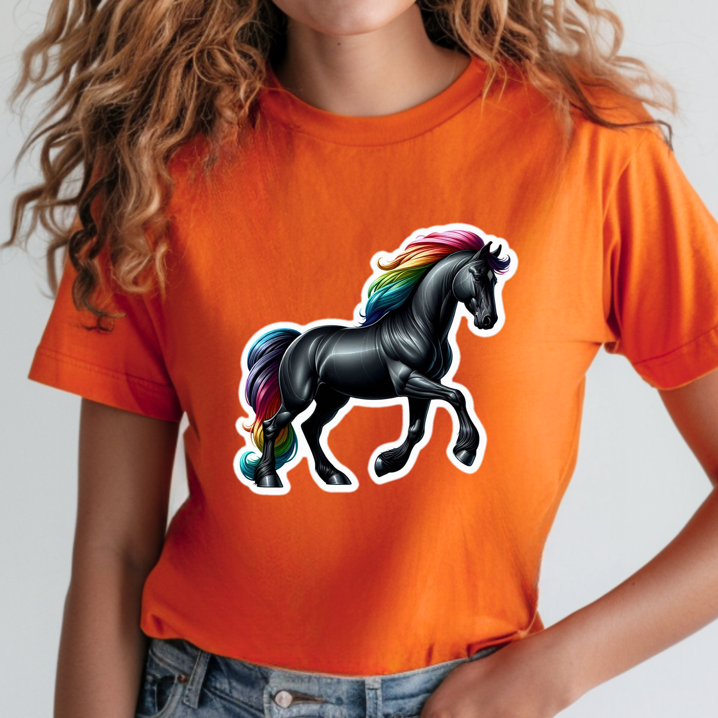 Rainbow Animals T-Shirt Collection: Black Stallion