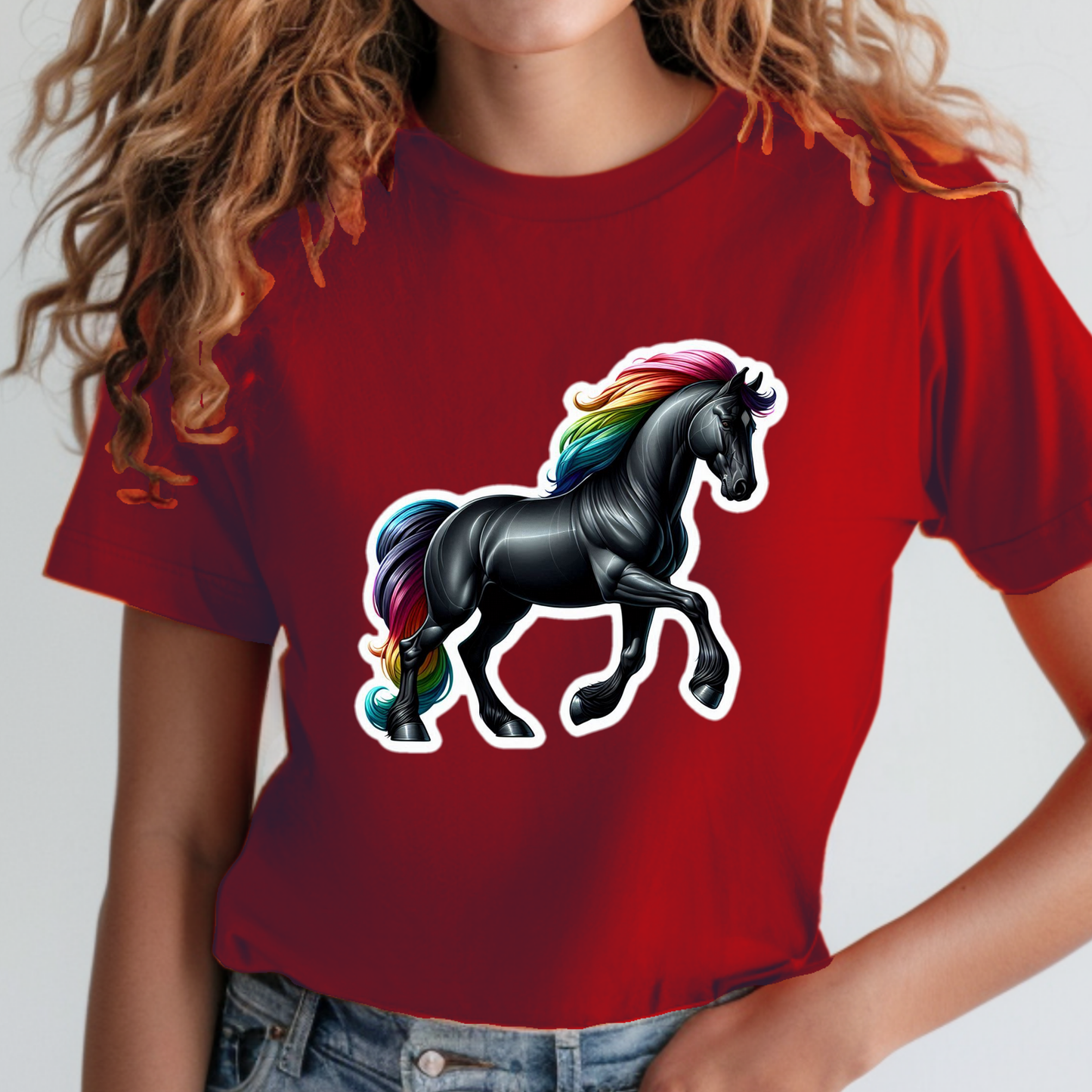 Rainbow Animals T-Shirt Collection: Black Stallion
