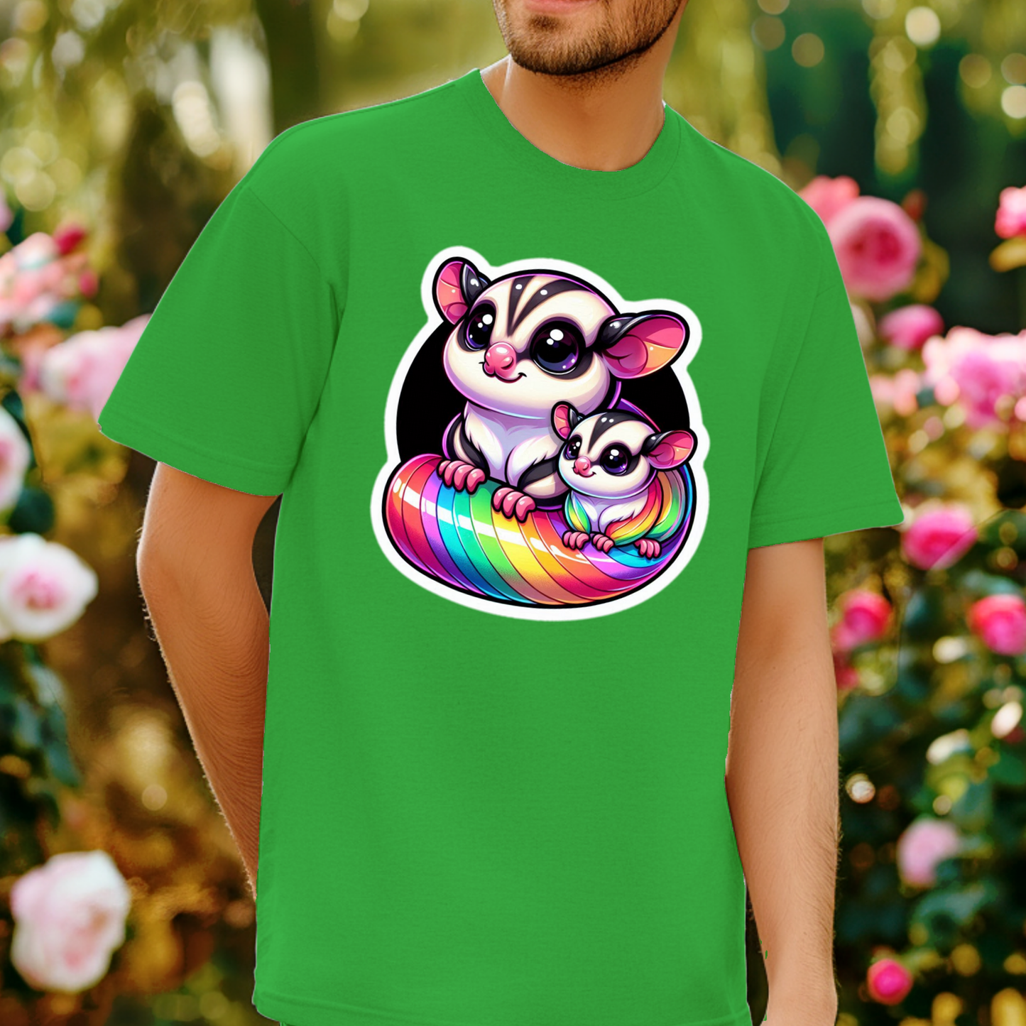 Rainbow Animals T-Shirt Collection: Cartoon Sugar Gliders