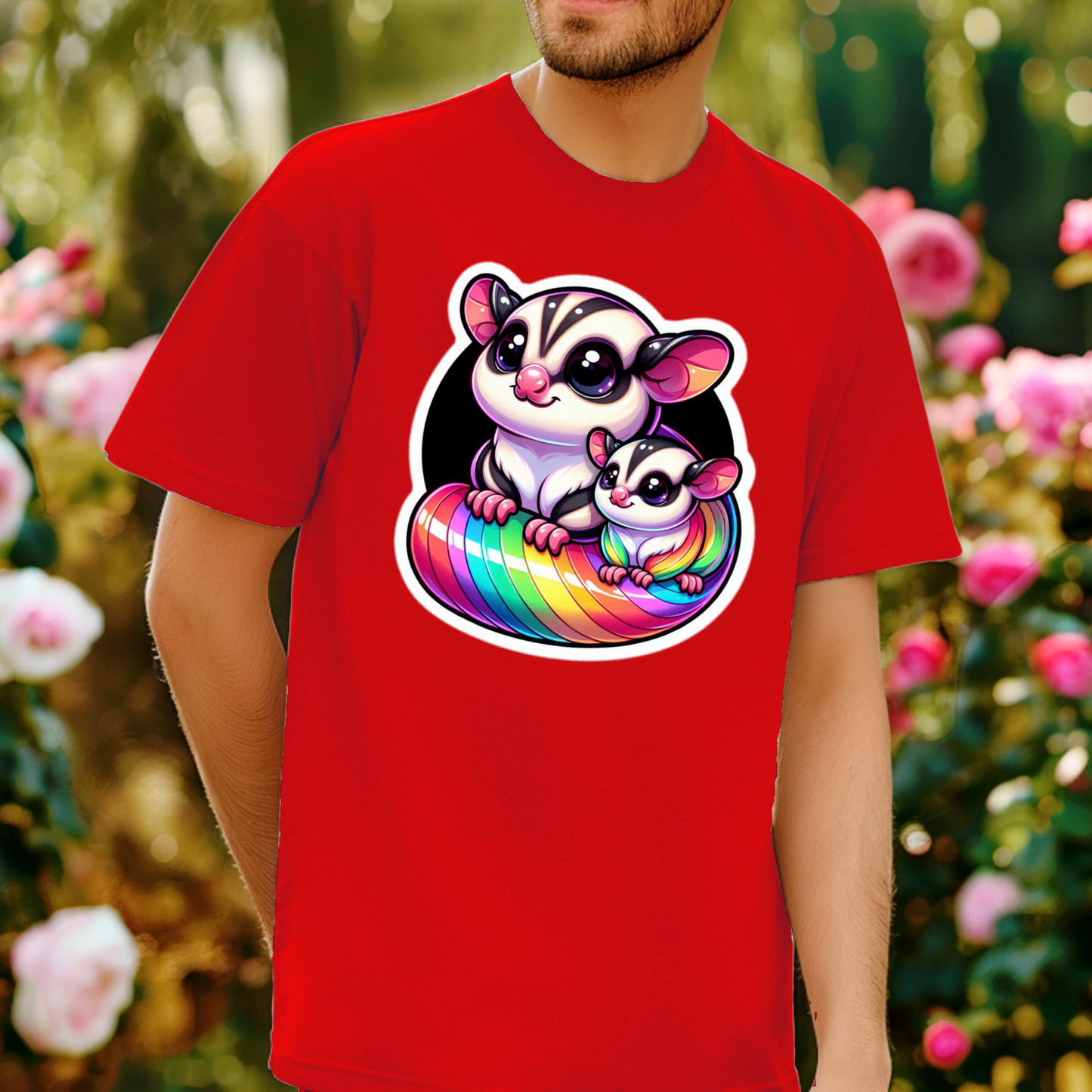Rainbow Animals T-Shirt Collection: Cartoon Sugar Gliders