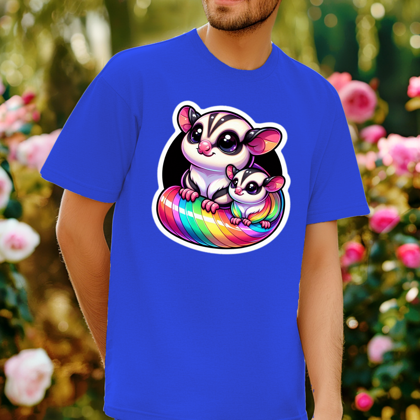 Rainbow Animals T-Shirt Collection: Cartoon Sugar Gliders
