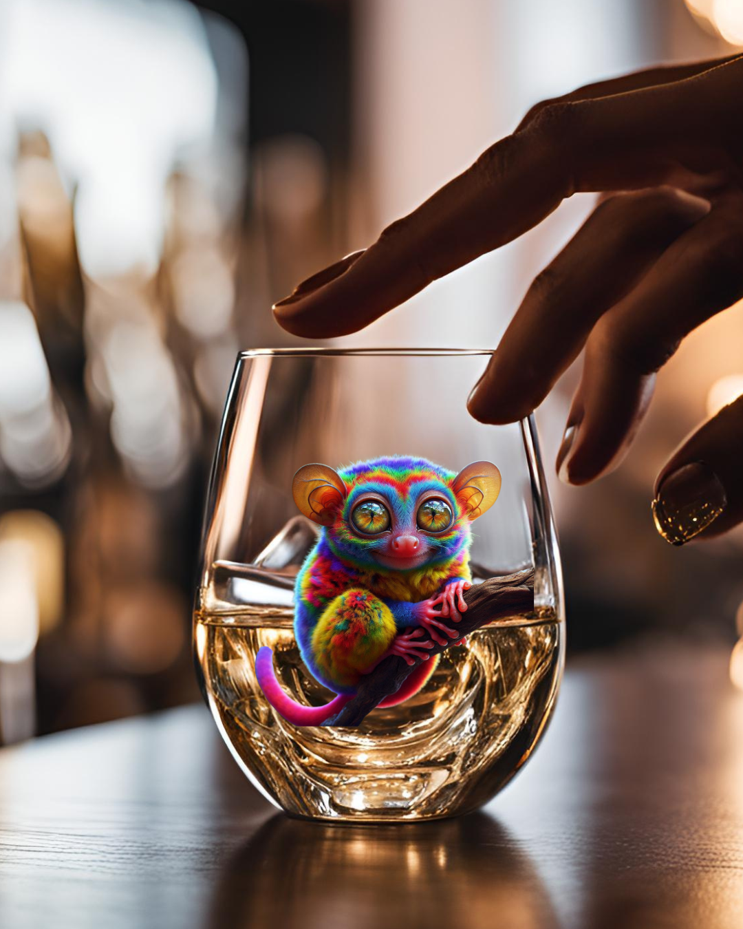 Rainbow Tarsier Whiskey Glass