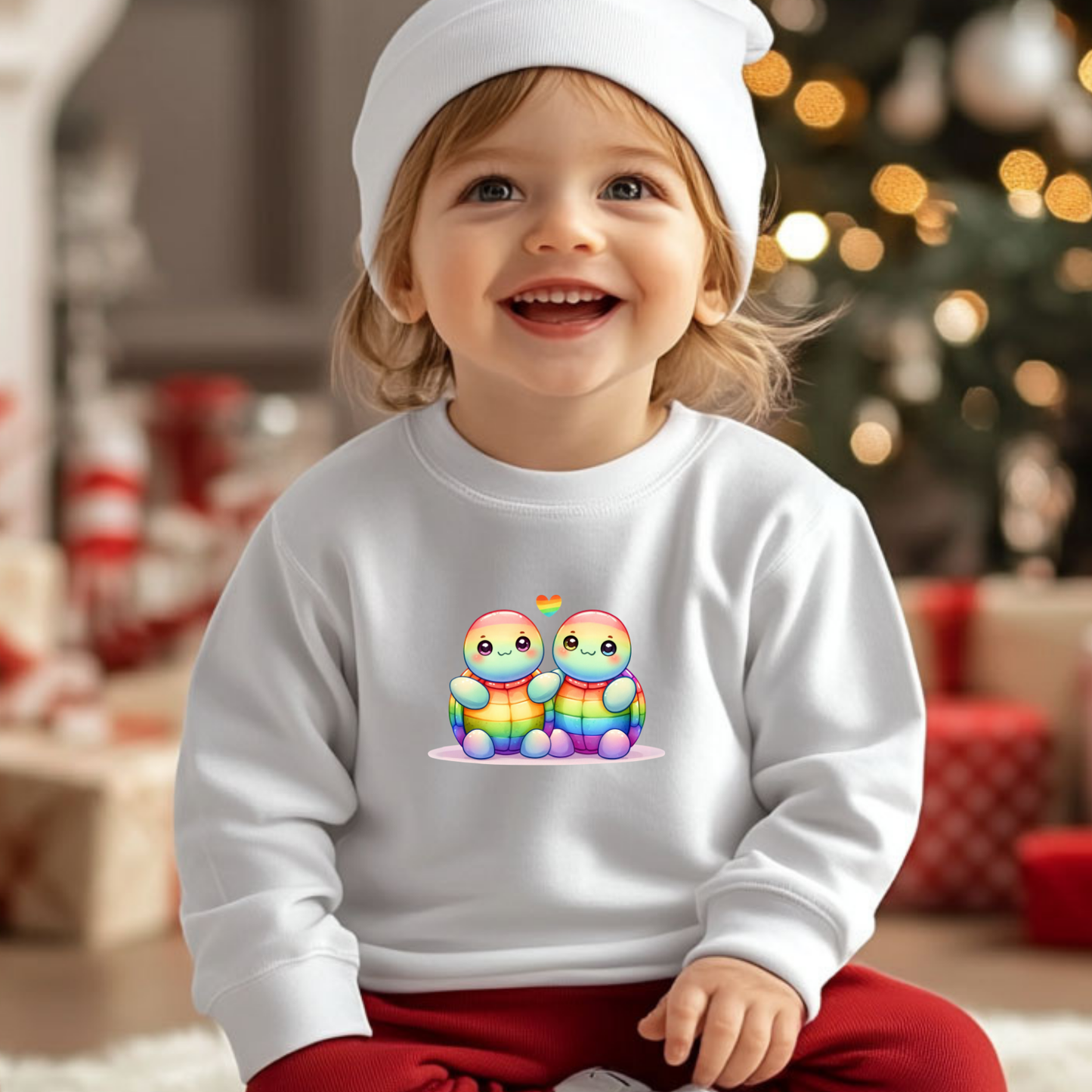 Toddler Sweatshirt - Cute Rainbow Turtles