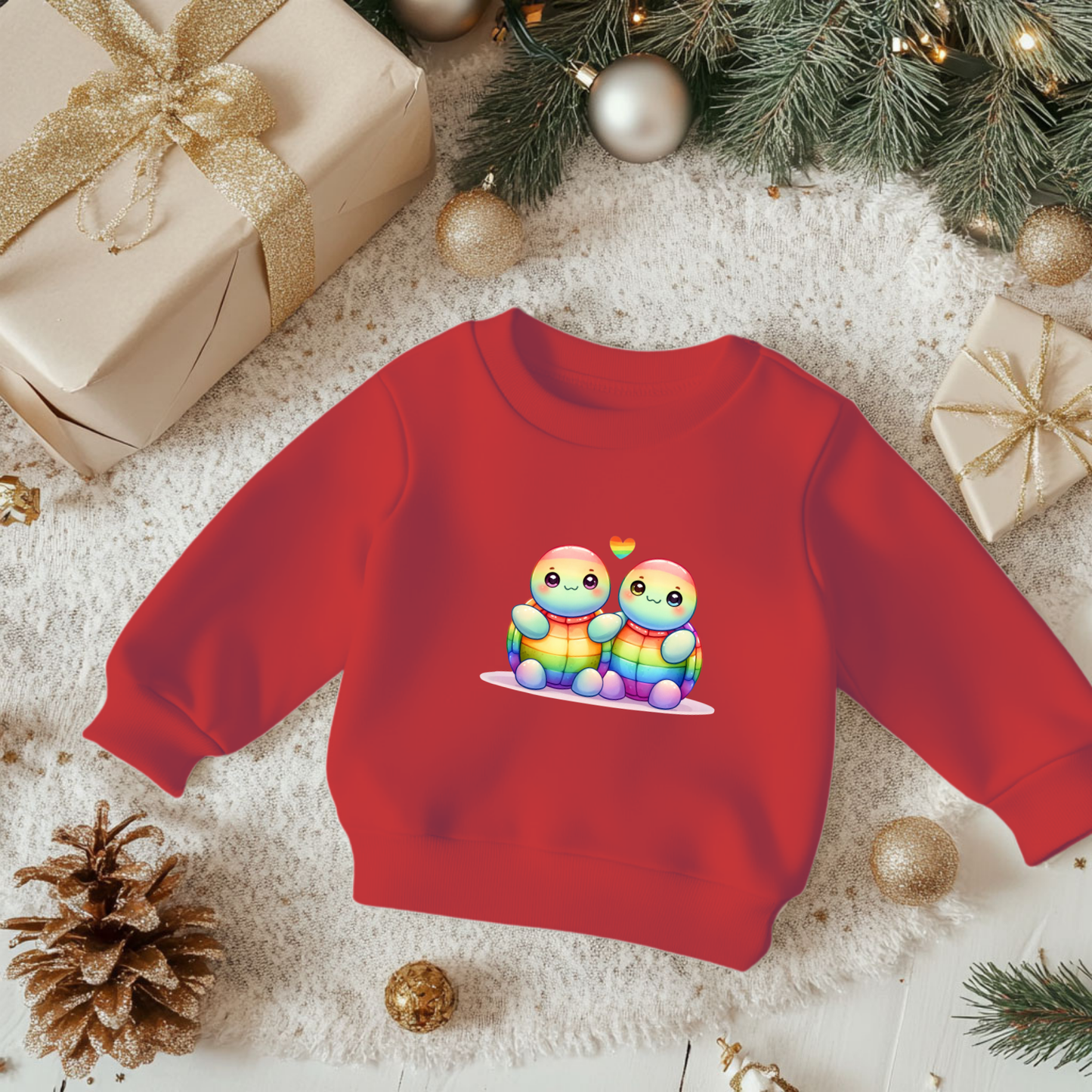Toddler Sweatshirt - Cute Rainbow Turtles