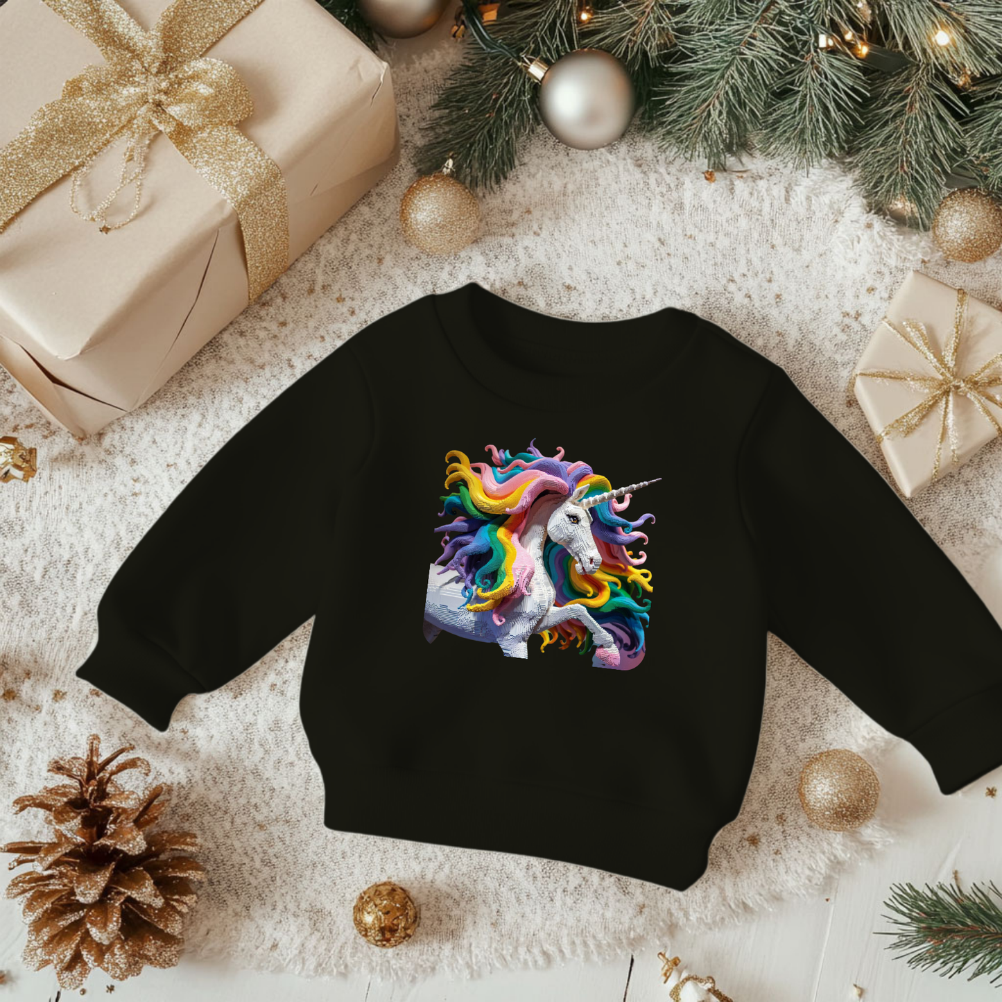 Toddler Sweatshirt - Cute Rainbow Unicorns