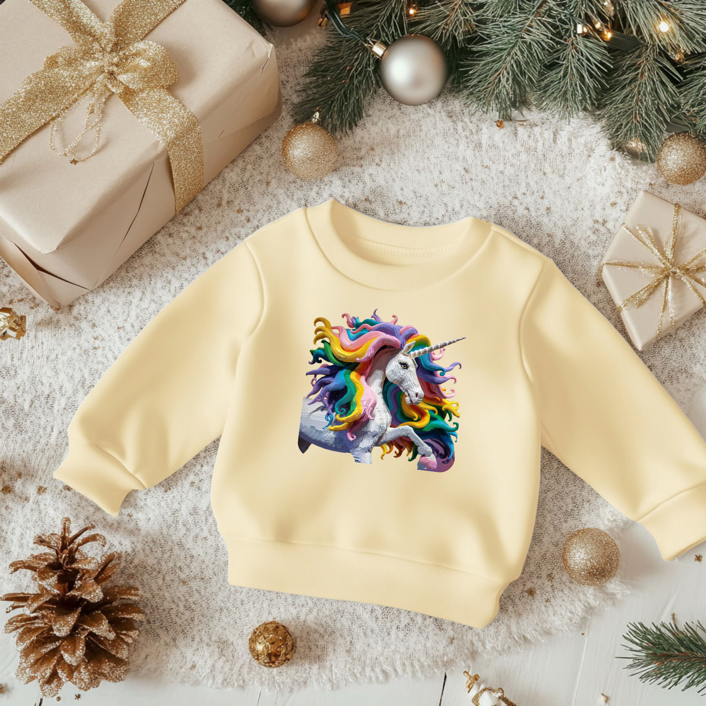 Toddler Sweatshirt - Cute Rainbow Unicorns