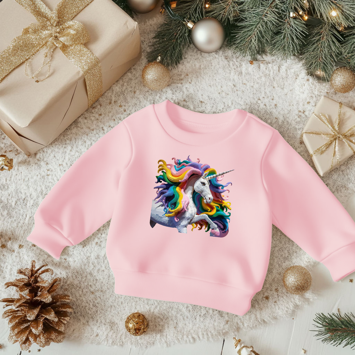 Toddler Sweatshirt - Cute Rainbow Unicorns