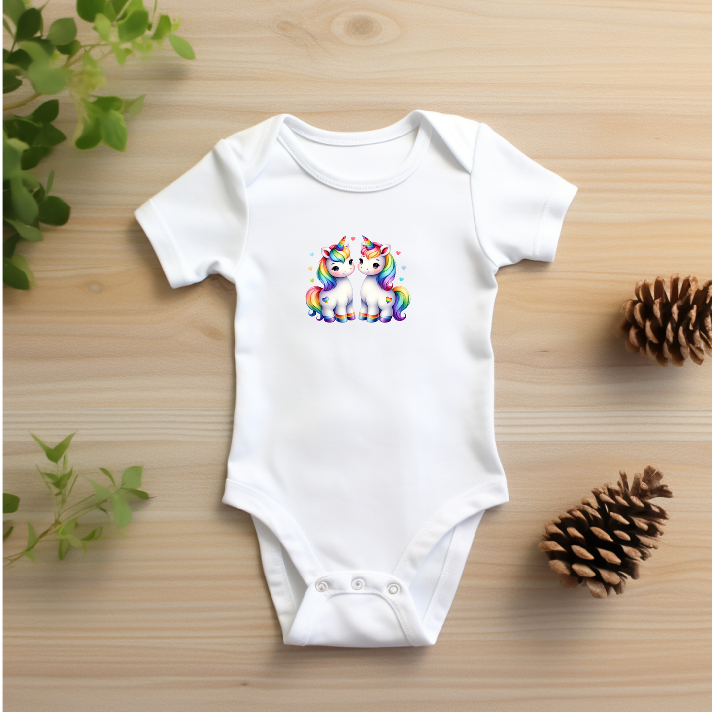 Onesie - Playful Rainbow Unicorns