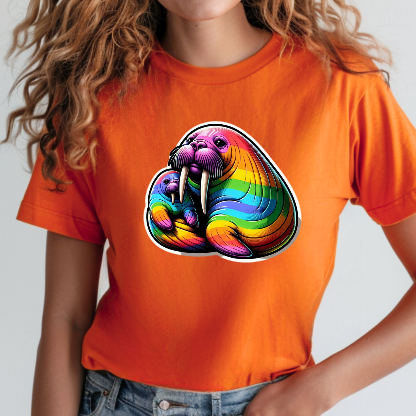 Rainbow Animals T-Shirt Collection: Walruses