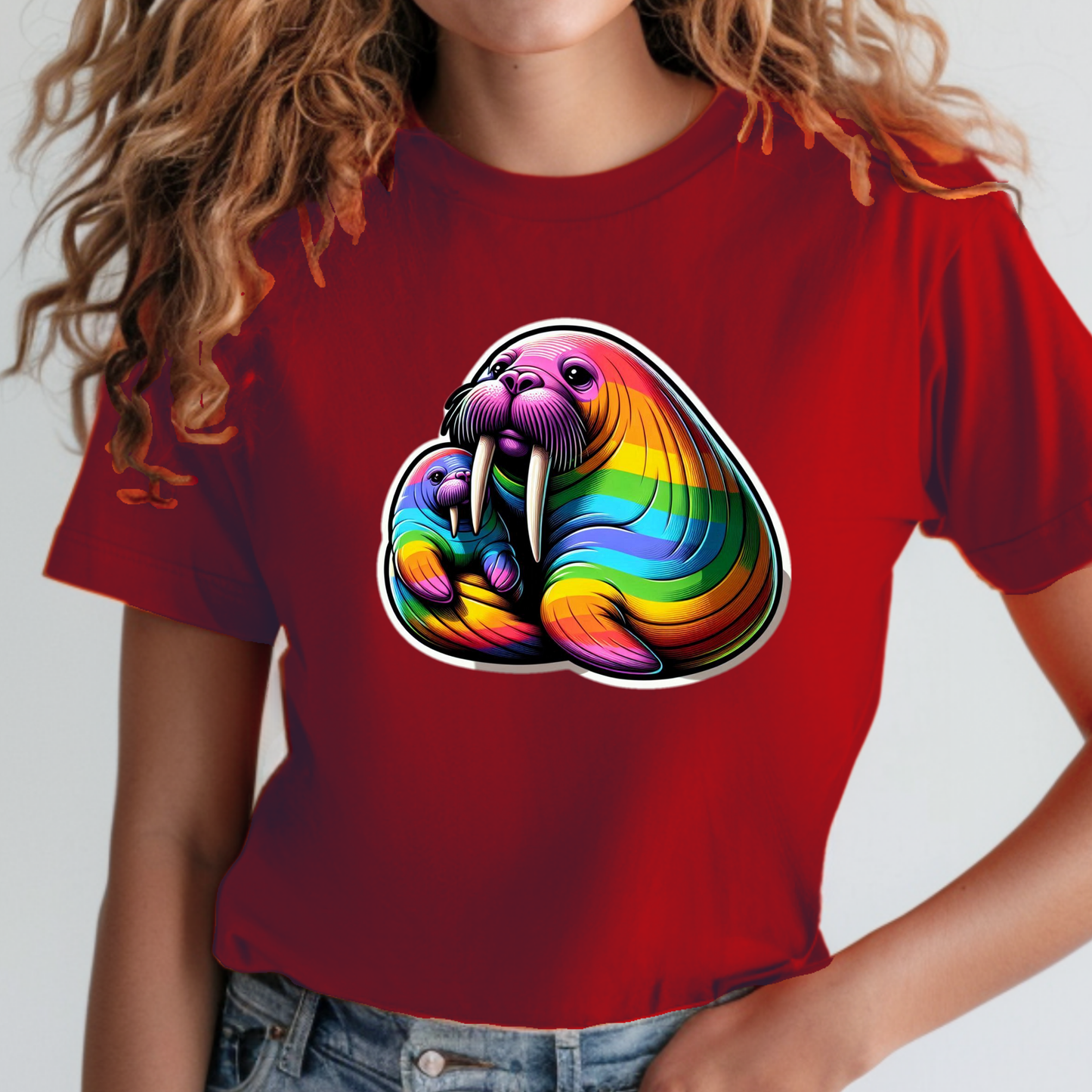 Rainbow Animals T-Shirt Collection: Walruses