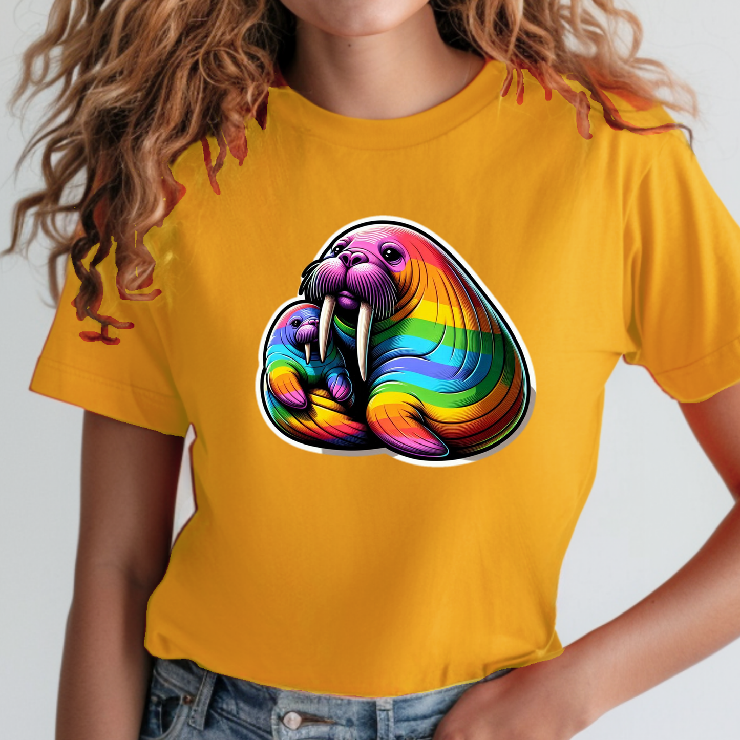 Rainbow Animals T-Shirt Collection: Walruses