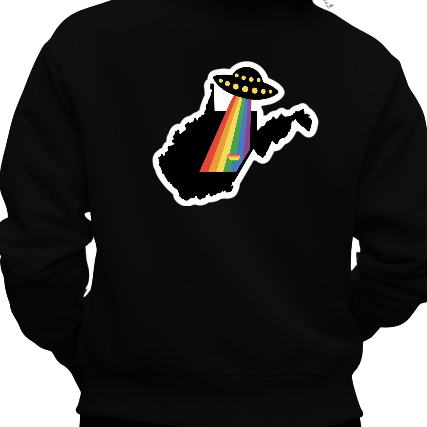 West Virginia PRIDE Sweatshirt On The Back