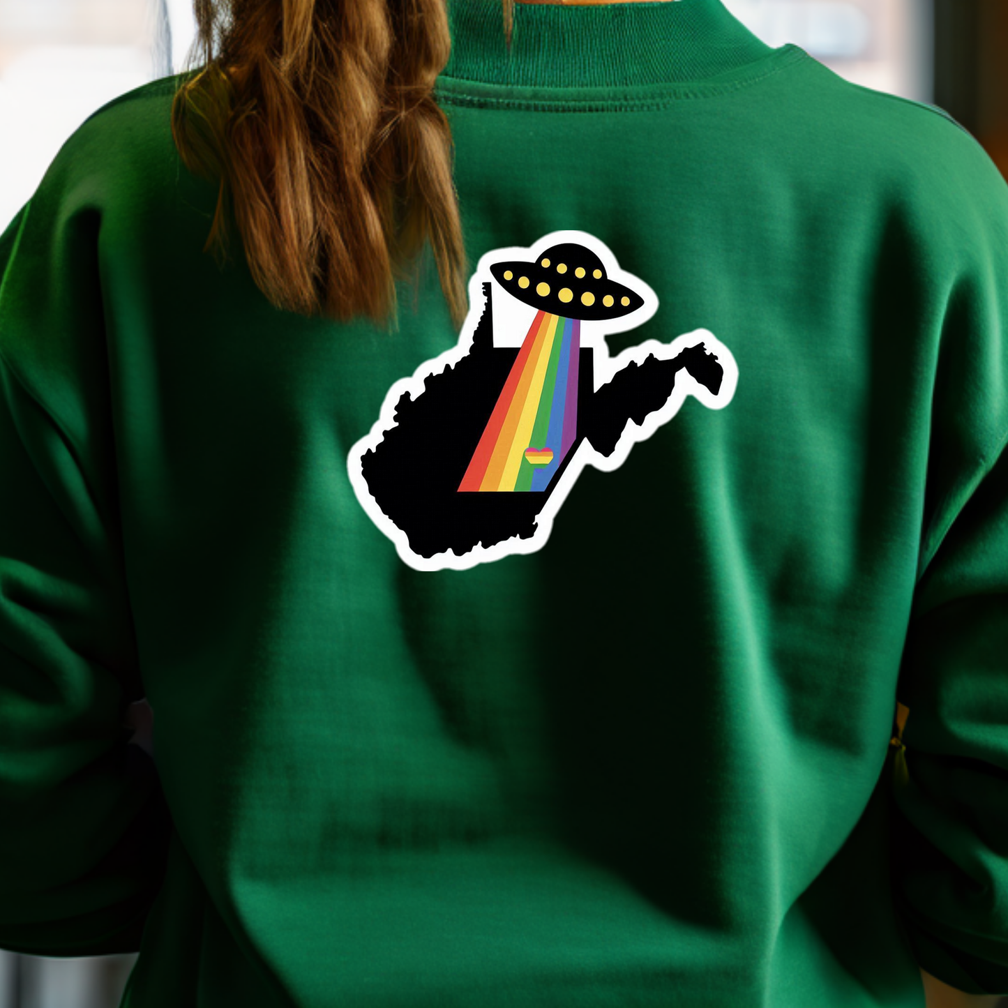 West Virginia PRIDE Sweatshirt On The Back